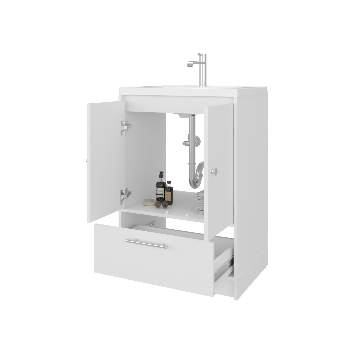 Mueble para Lavamanos Madison 60 a Piso 89X60X45 RTA Blanco Mqz ZF - Imagen 1