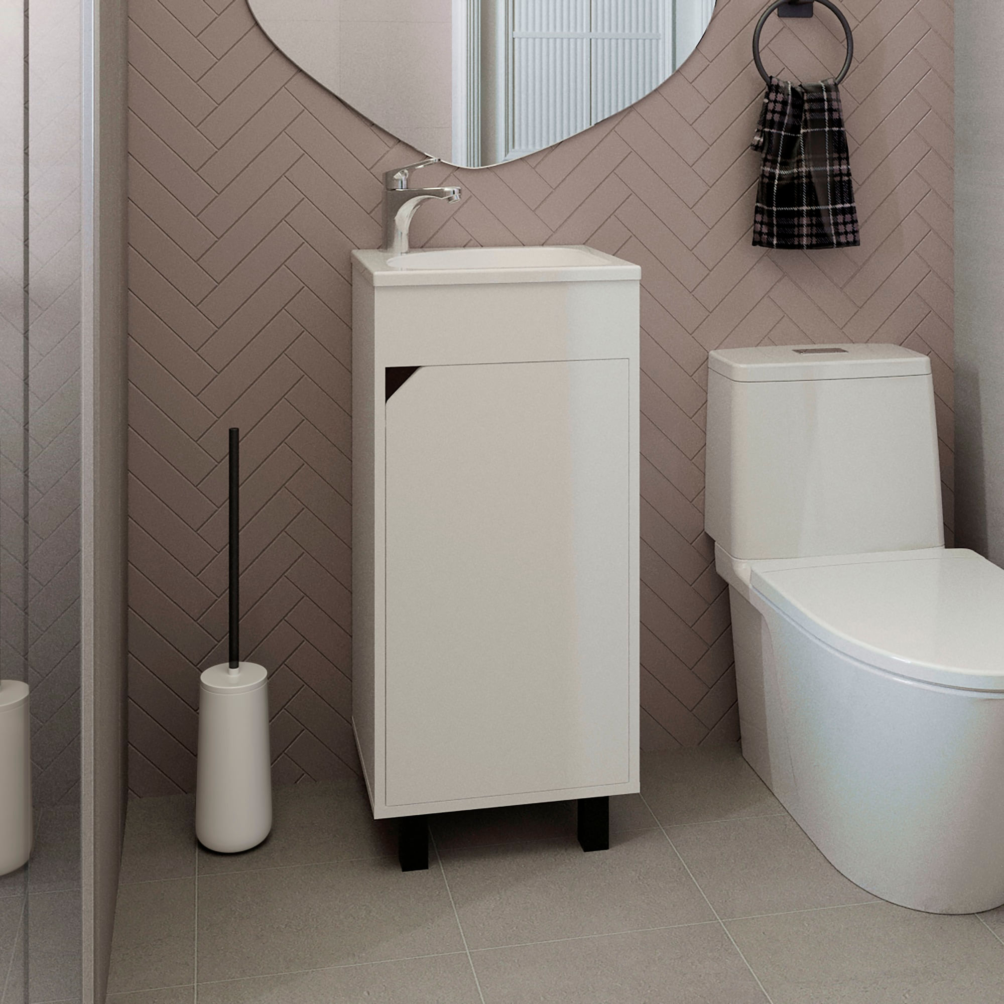 Mueble Lavamanos Bethel 86X40X32 RTA Blanco ZF - Imagen 2