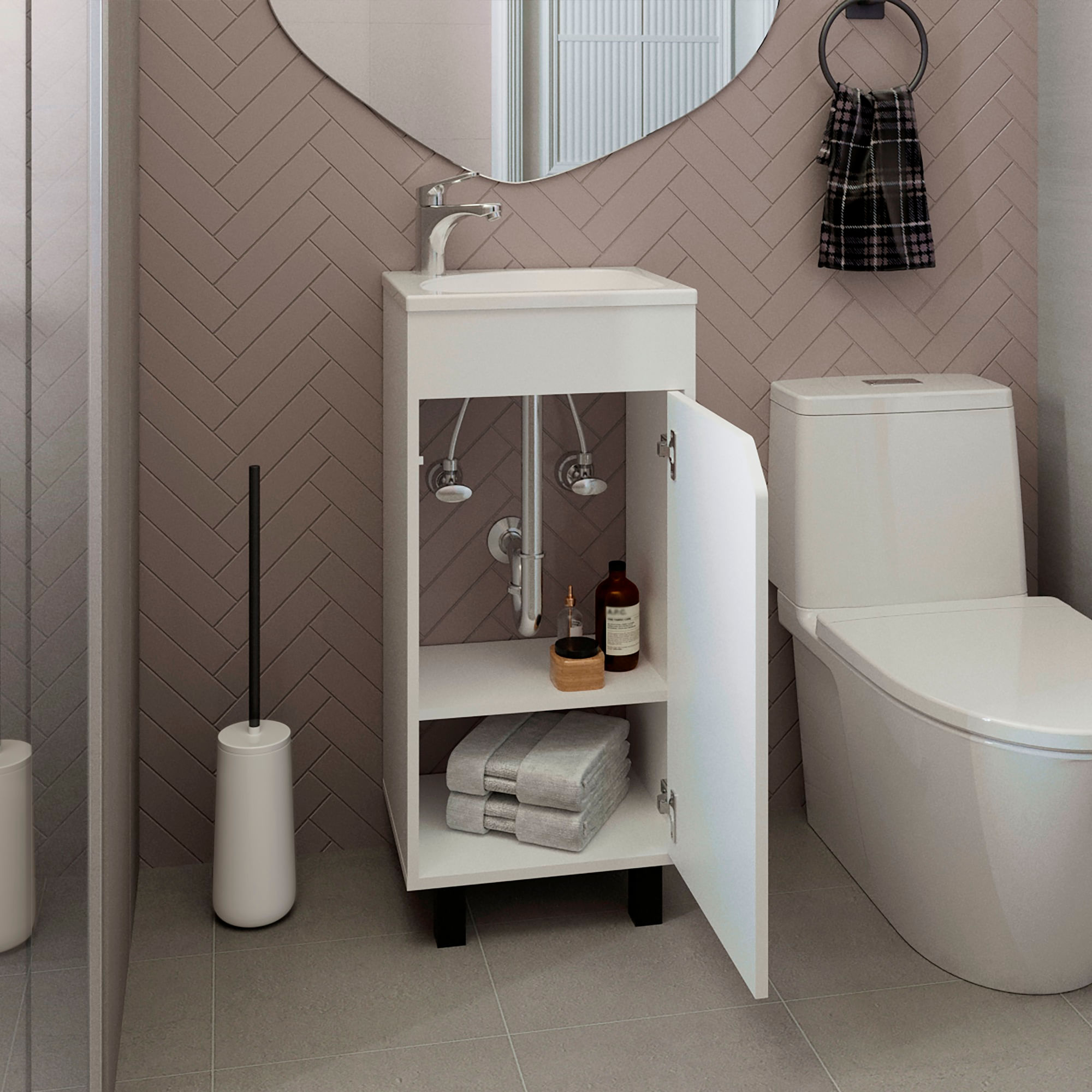 Mueble Lavamanos Bethel 86X40X32 RTA Blanco ZF - Imagen 3