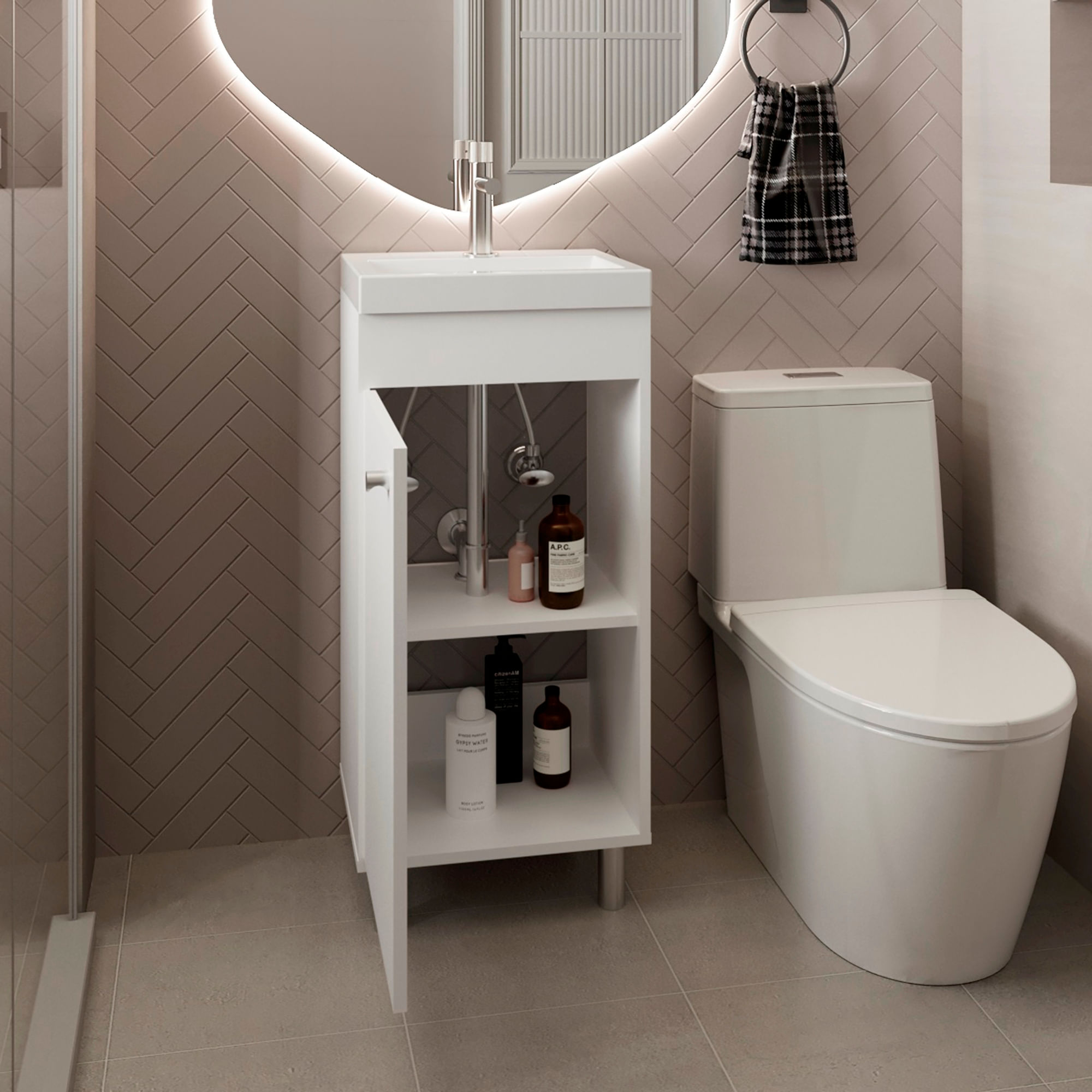 Mueble Lavamanos Rivera 84X40X32 RTA Blanco ZF - Imagen 2