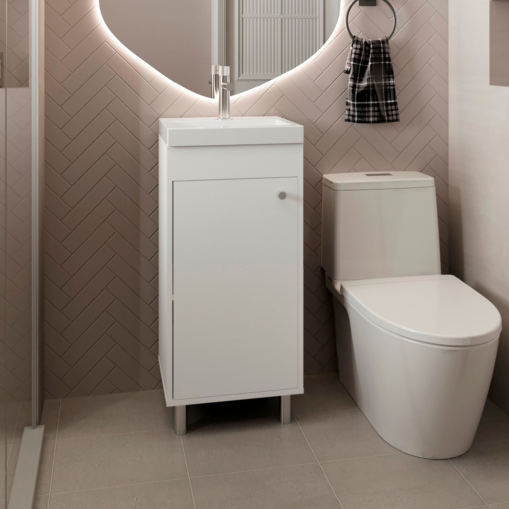 Mueble Lavamanos Rivera 84X40X32 RTA Blanco ZF - Imagen 3