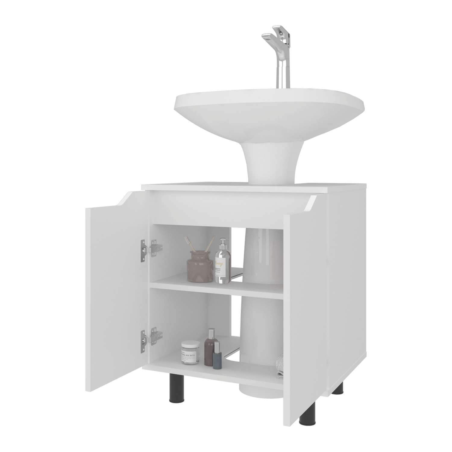 Mueble Lavamos de Pedestal Marlo 63X55X41 RTA Blanco - Imagen 1