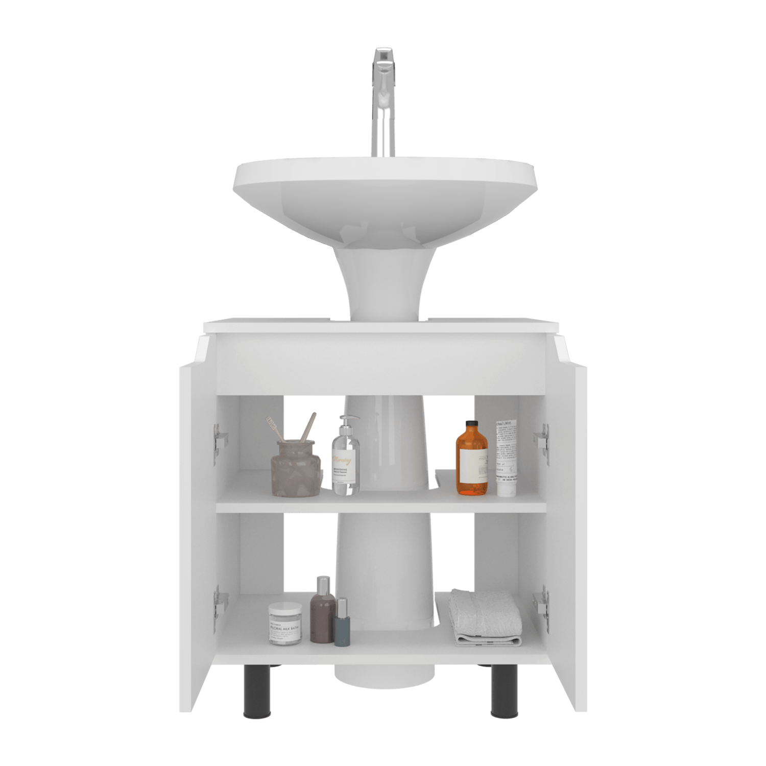 Mueble Lavamos de Pedestal Marlo 63X55X41 RTA Blanco - Imagen 4