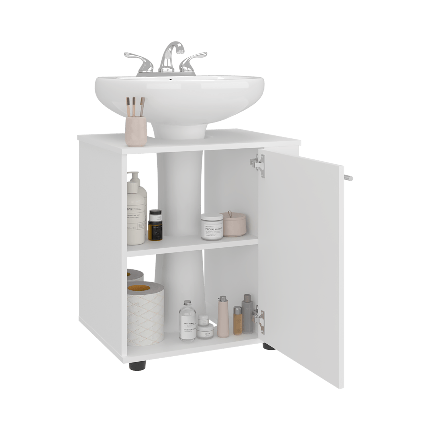 Mueble Lavamanos de Pedestal Phillips 62X56X41 RTA Blanco - Imagen 1