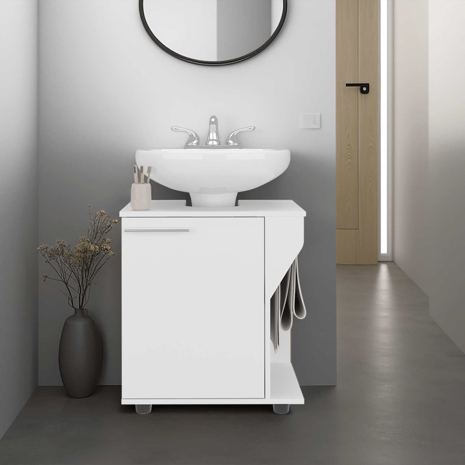 Mueble Lavamanos de Pedestal Phillips 62X56X41 RTA Blanco - Imagen 2