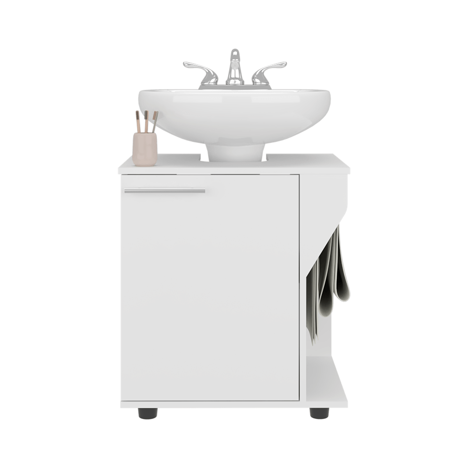 Mueble Lavamanos de Pedestal Phillips 62X56X41 RTA Blanco - Imagen 5