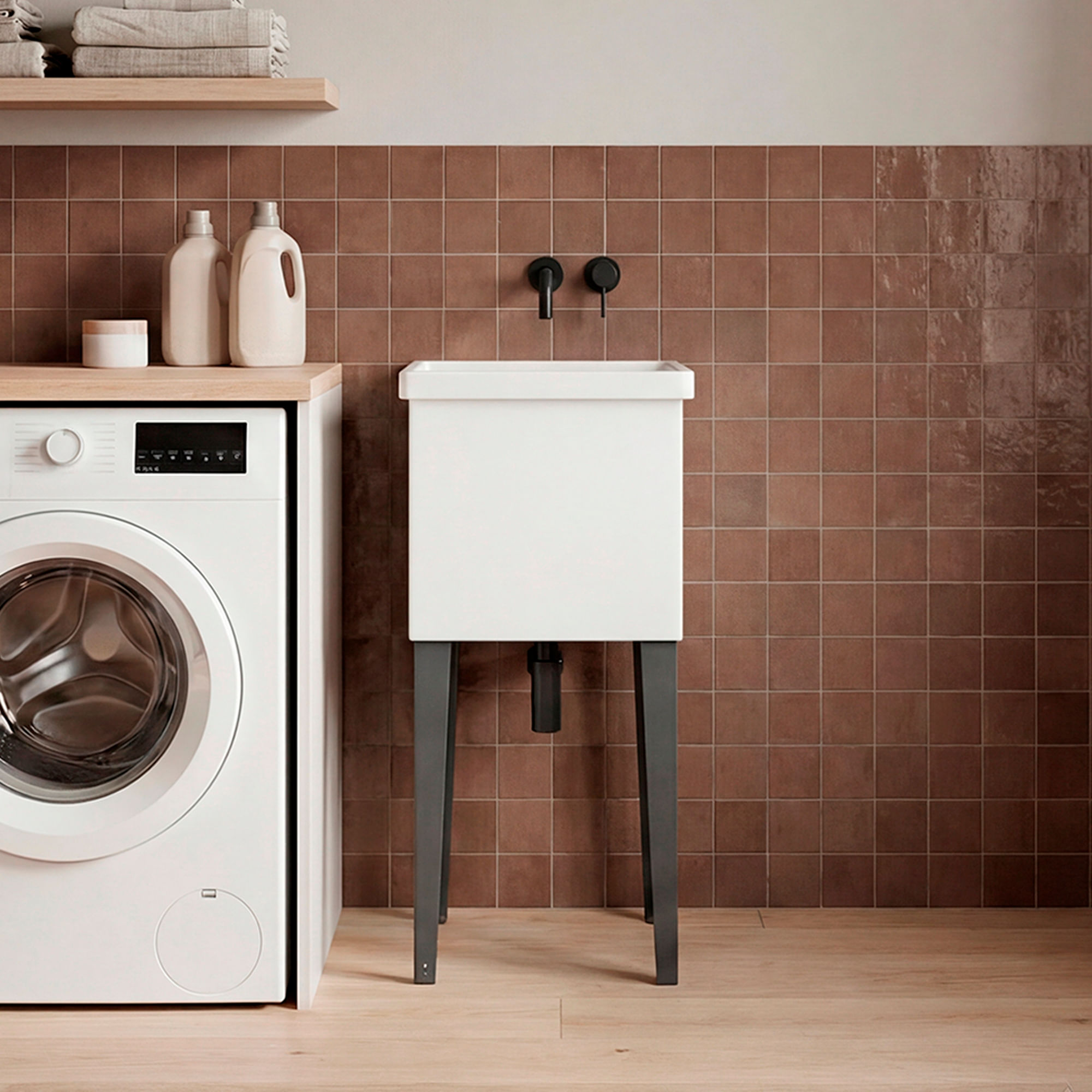 Mueble Lavadero Bari 86X35X40 RTA Blanco ZF - Imagen 2