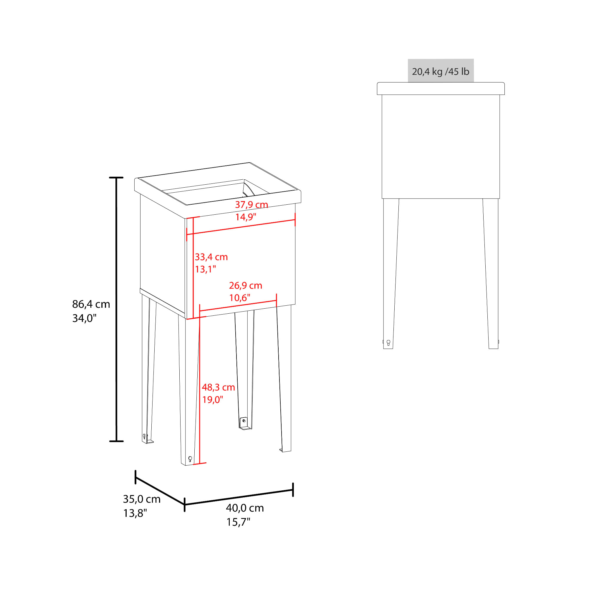 Mueble Lavadero Bari 86X35X40 RTA Blanco ZF - Imagen 9