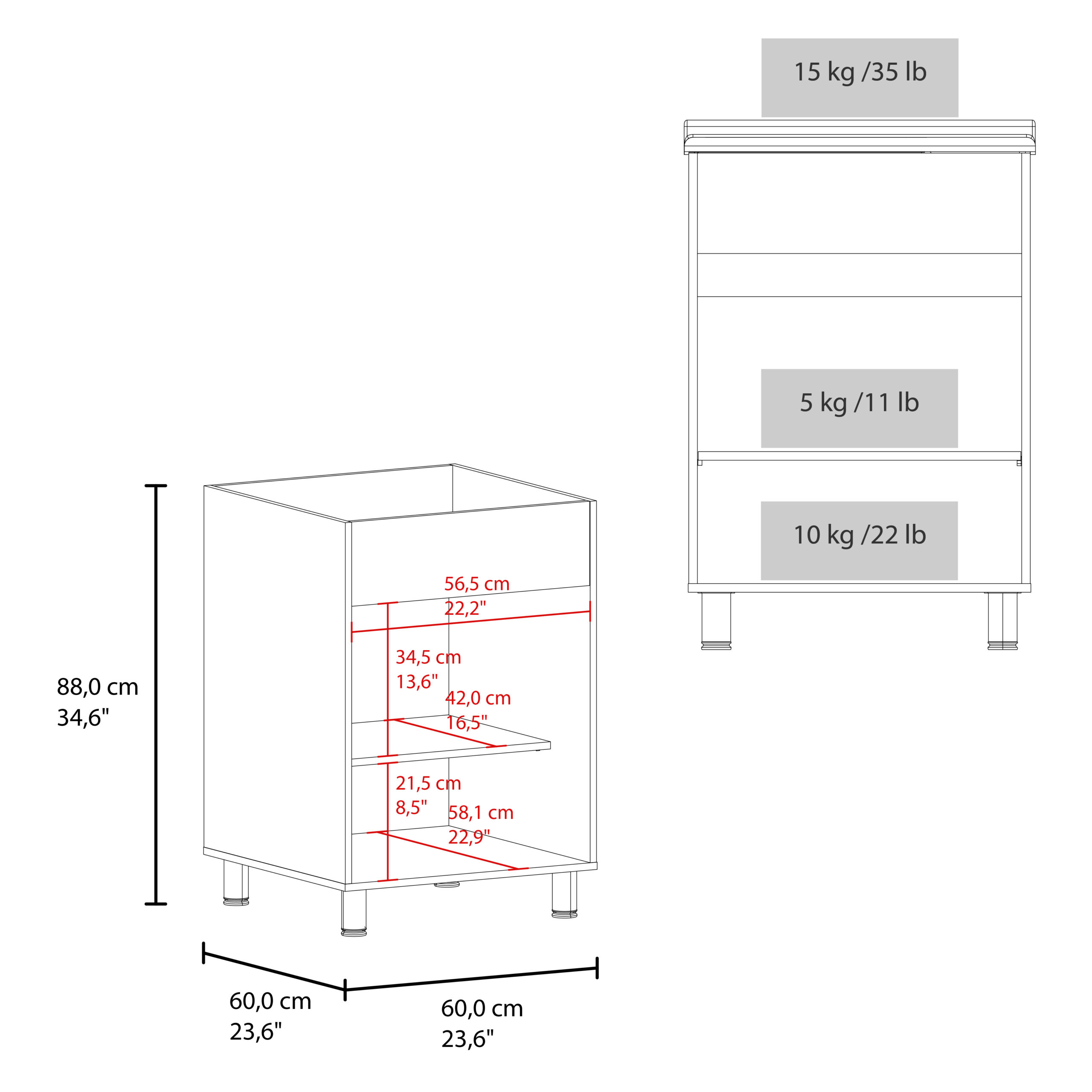 Lavadero Foster 88X60X45 RTA Blanco ZF - Imagen 6