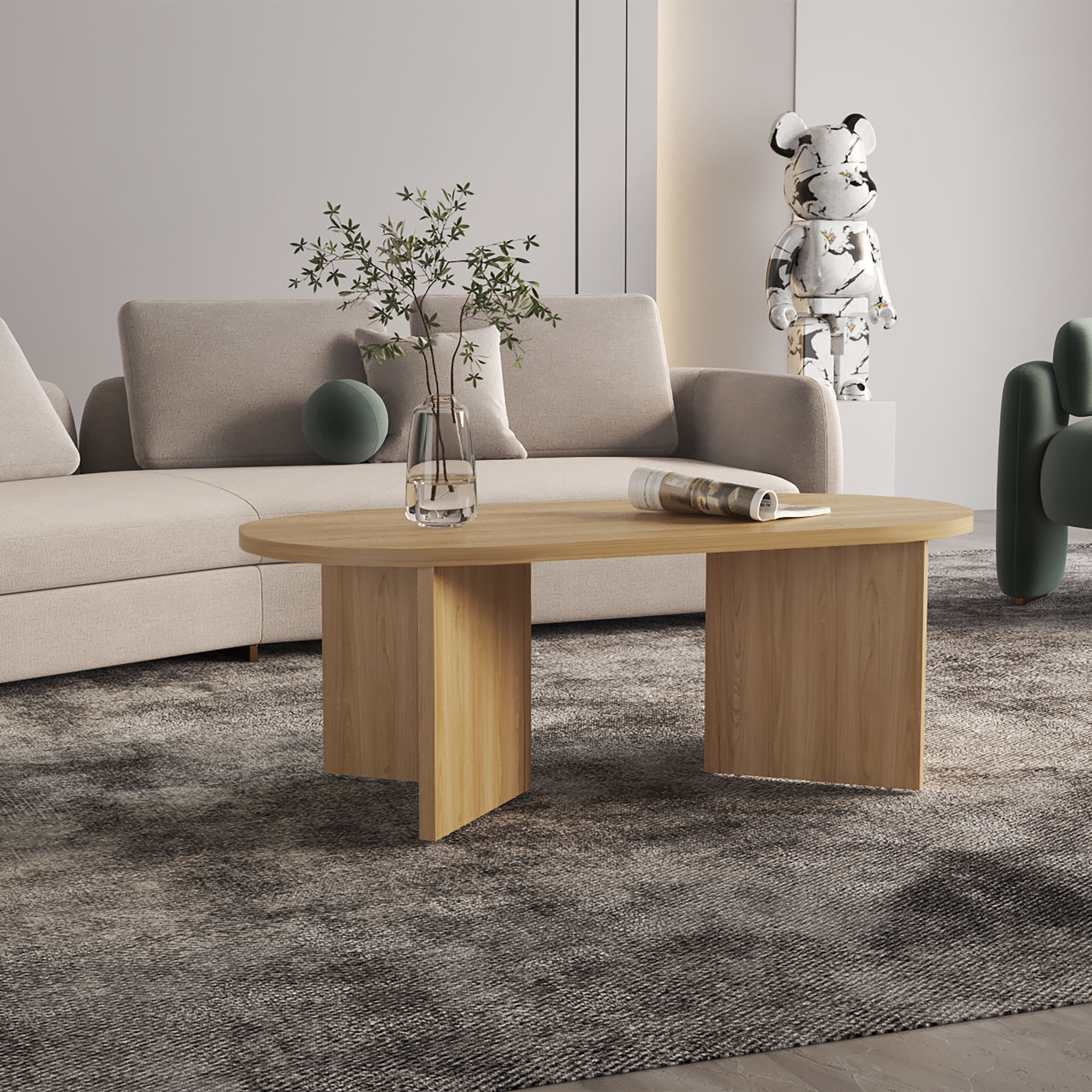 Mesa de centro TED 42X120X52 Fresno Eu - Imagen 3