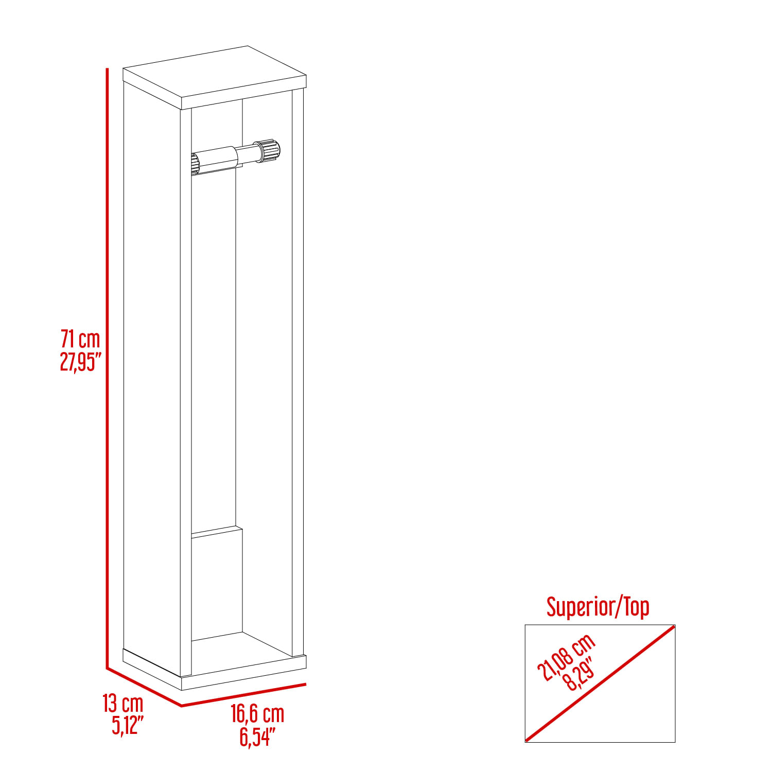 Mueble Organizador Bali Baño 71X16X13 RTA Wengue - Imagen 5