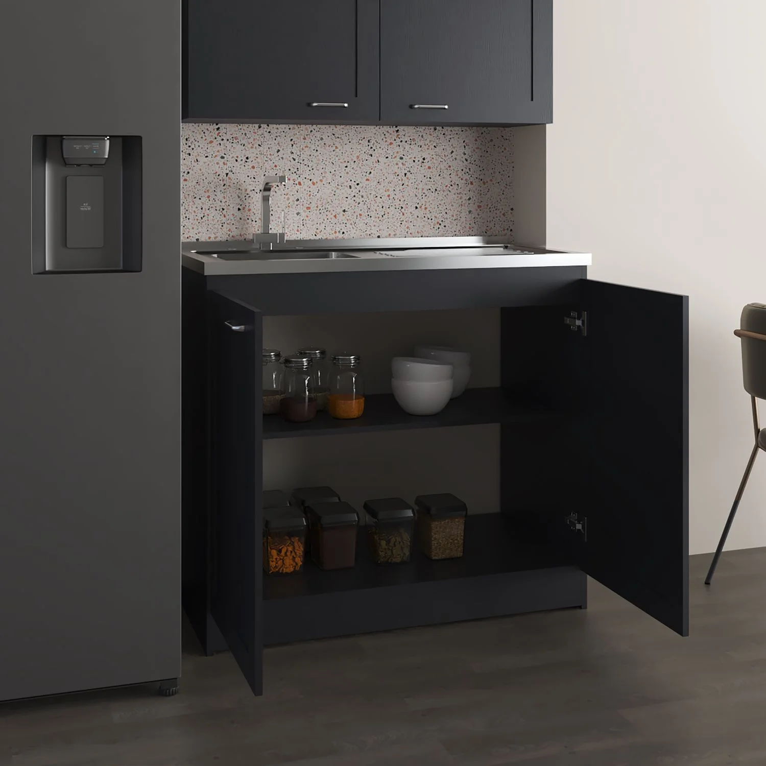 Mueble Inferior de Cocina Zurich 88x98x52 RTA Wengue ZF - Imagen 2