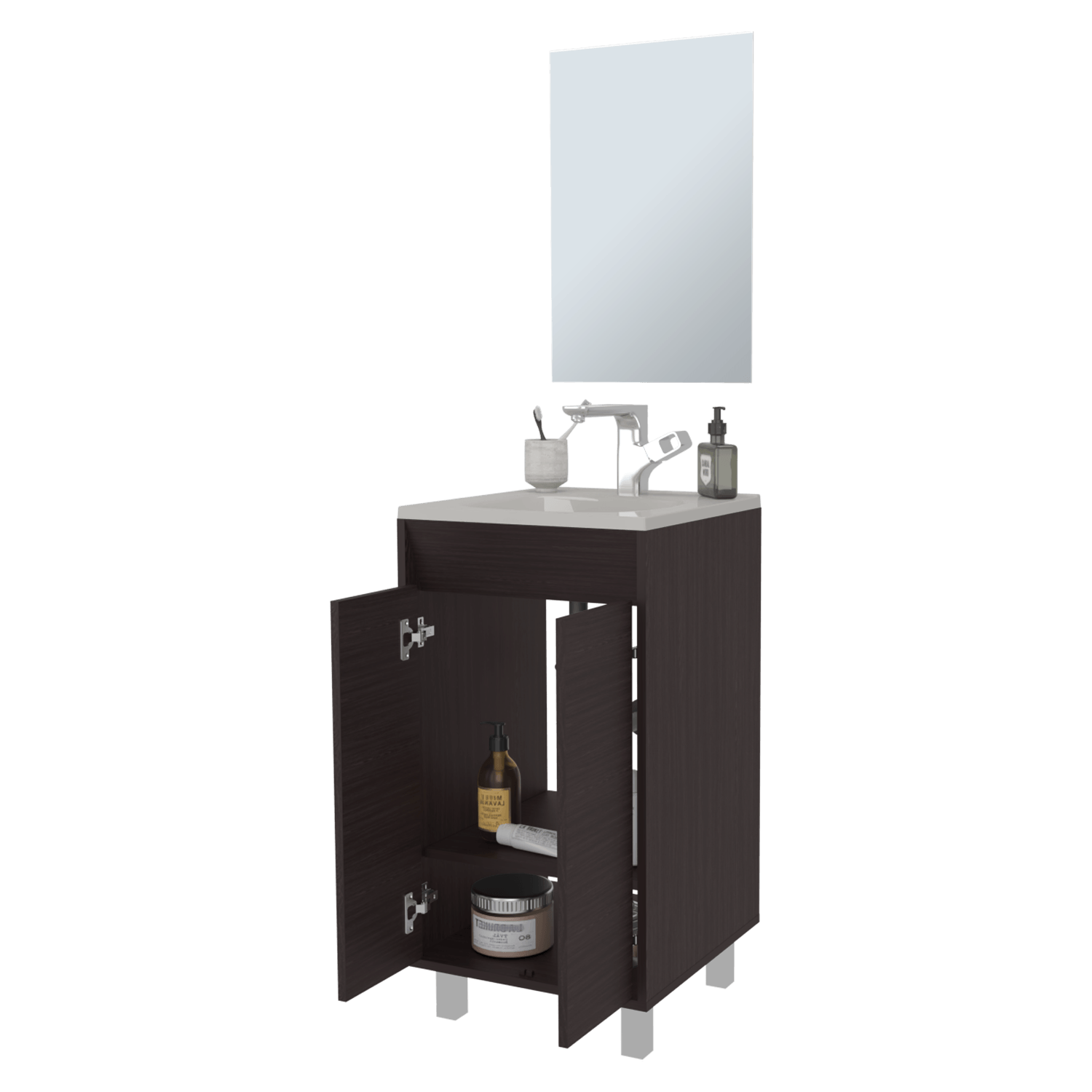 Set Mueble de Baño Brandy + Espejo Bolonia 84X45X45 RTA Wengue ZF - Imagen 1