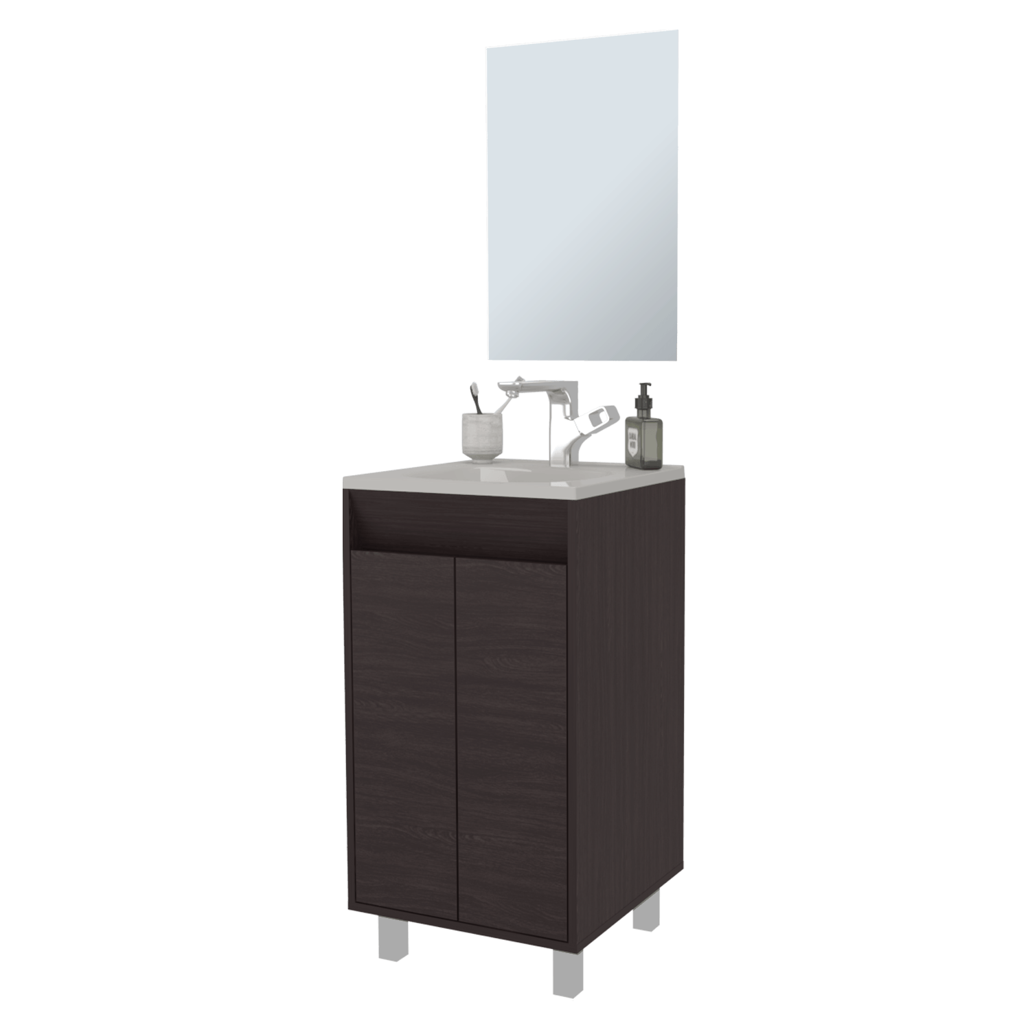 Set Mueble de Baño Brandy + Espejo Bolonia 84X45X45 RTA Wengue ZF - Imagen 4