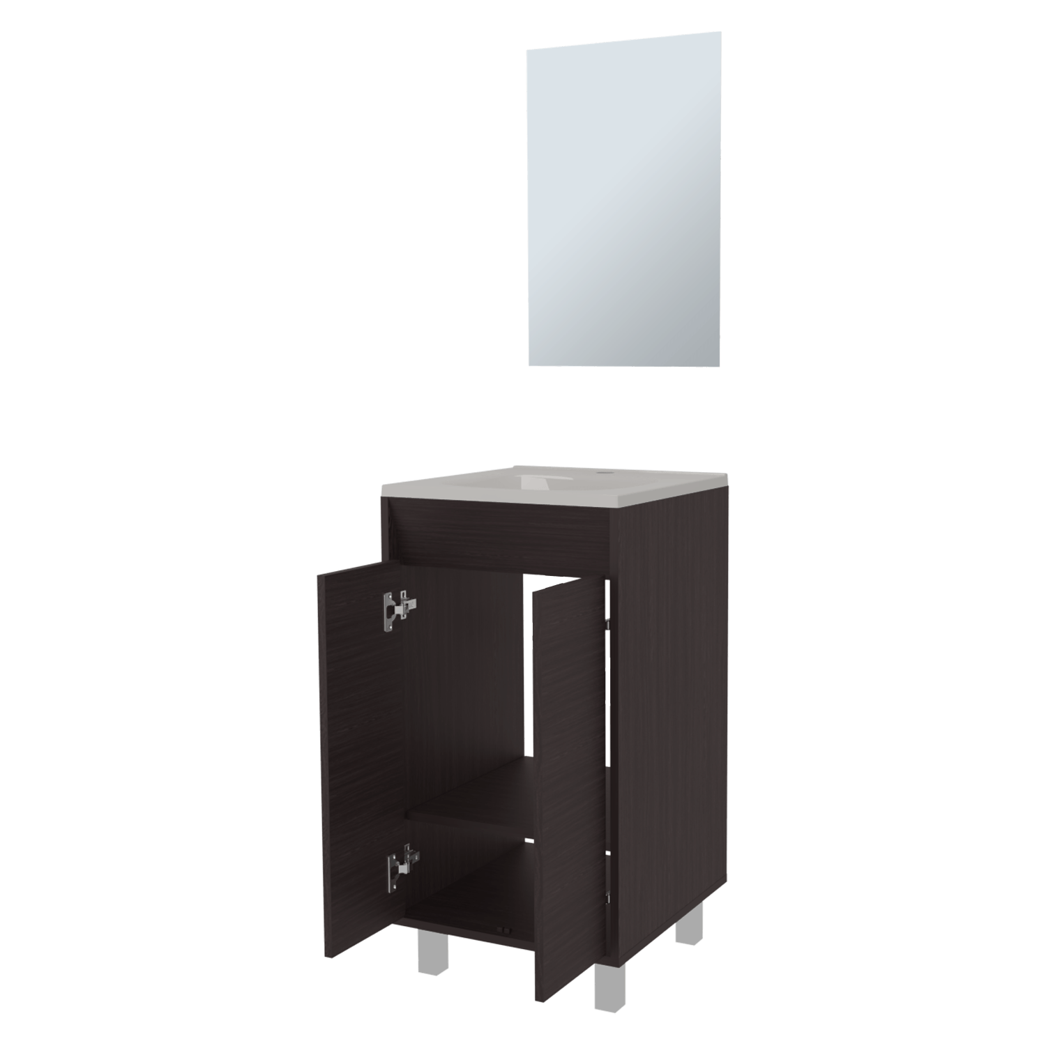 Set Mueble de Baño Brandy + Espejo Bolonia 84X45X45 RTA Wengue ZF - Imagen 5