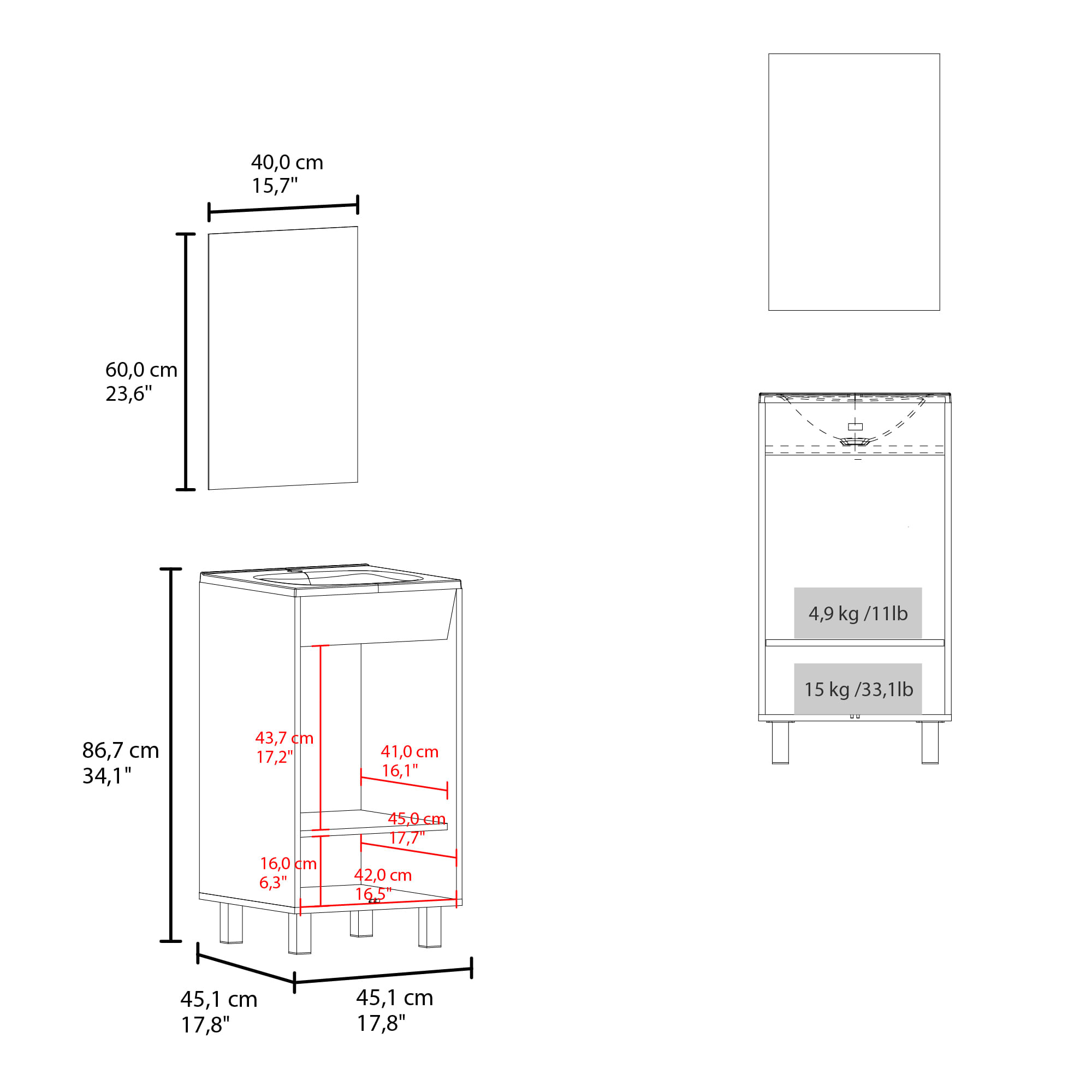 Set Mueble de Baño Brandy + Espejo Bolonia 84X45X45 RTA Wengue ZF - Imagen 7
