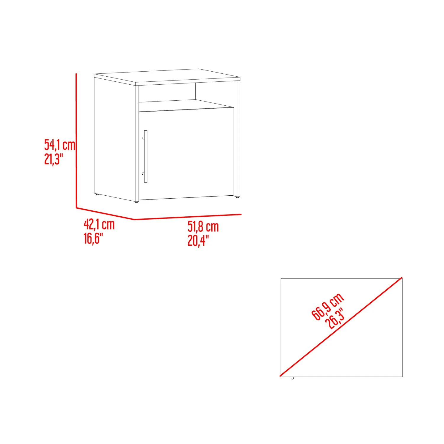 Mesa de Noche Bigaf  54.1x52x42.3 RTA Milan/Wengue - Imagen 7