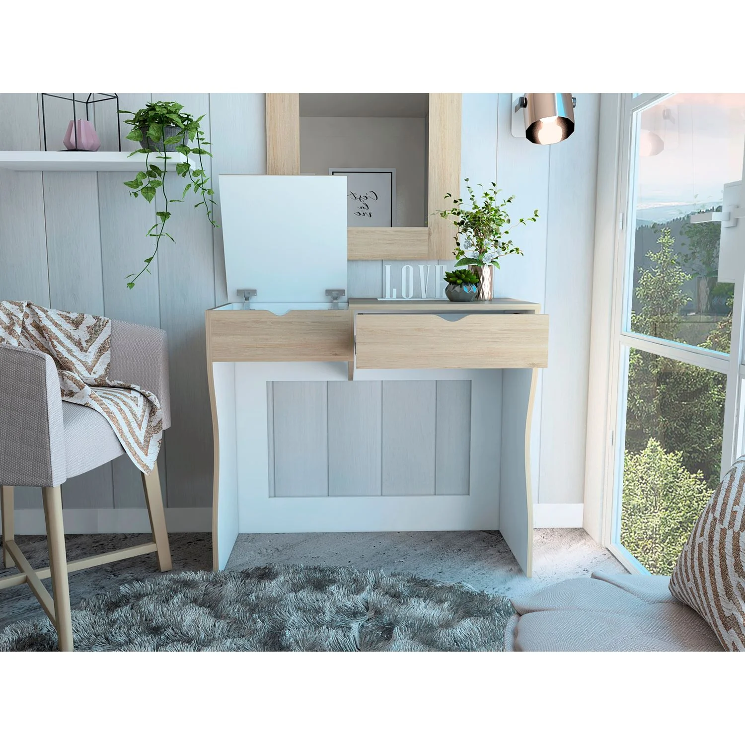 Mueble de Tocador Perla 90 RTA Rovere + Blanco - Imagen 4