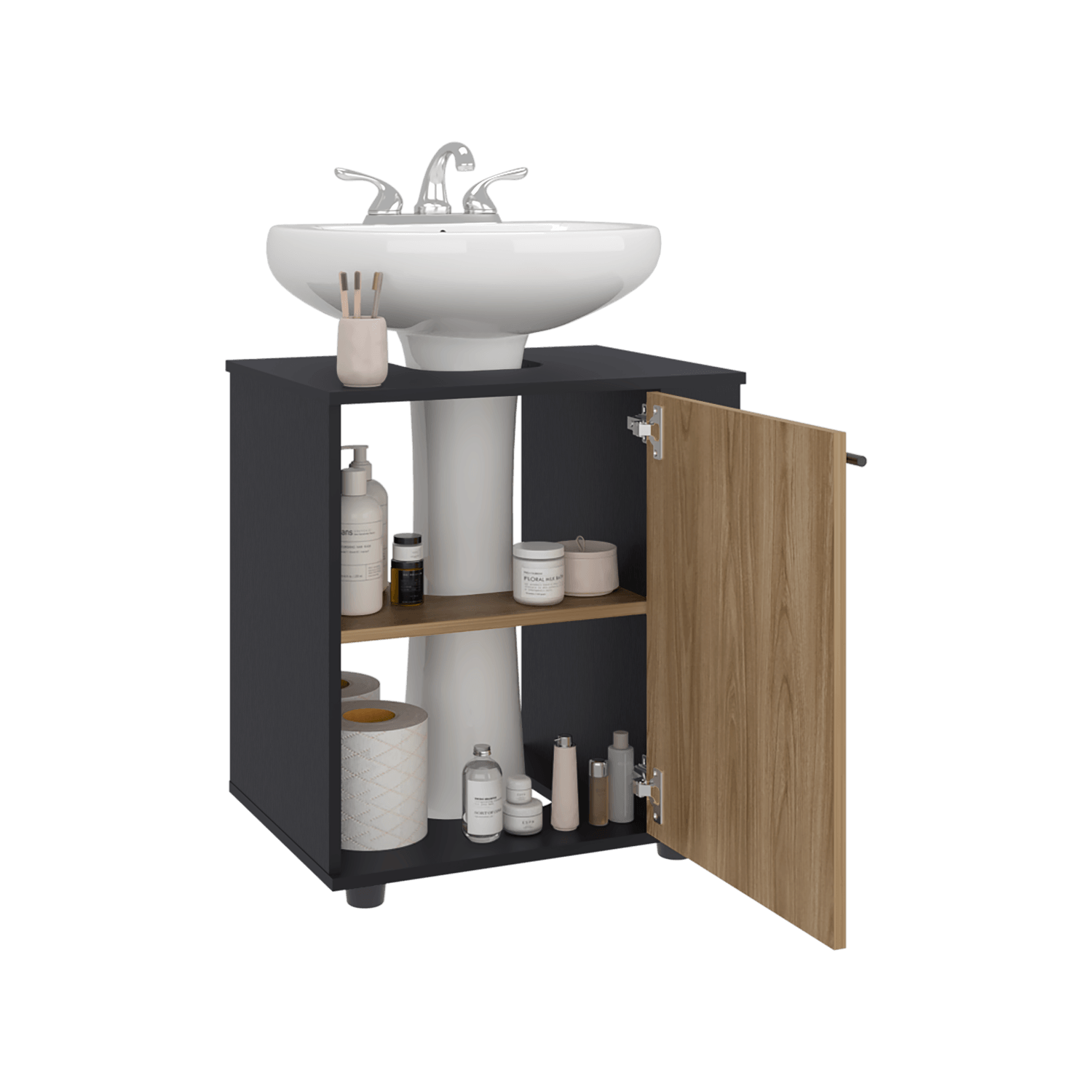 Mueble Lavamanos de Pedestal Phillips 62X56X41 RTA Wengue Fresno - Imagen 1