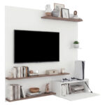 Panel de Tv Henry 180X180X36 RTA Blanco Mqz Avellana