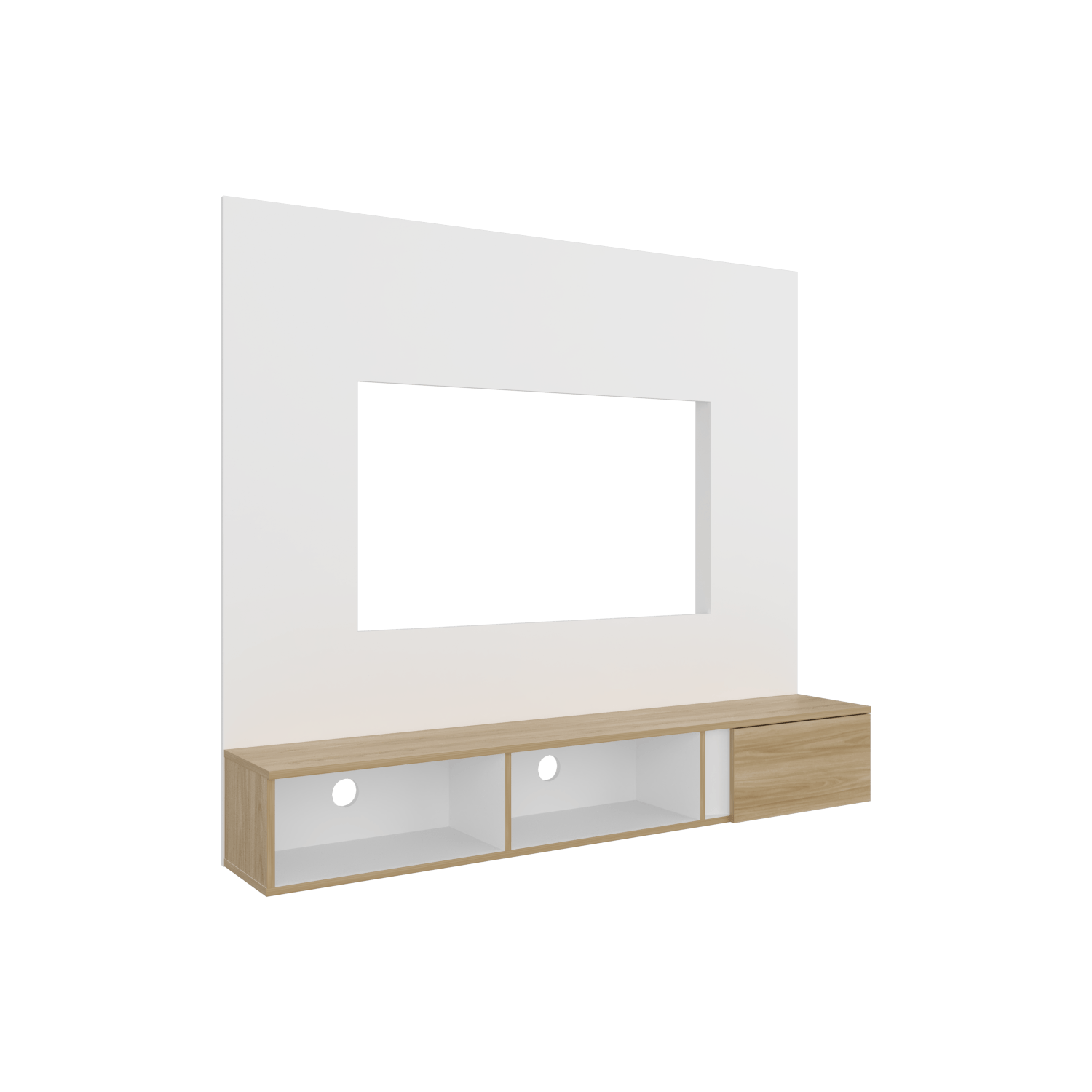 Panel TV 65'' Dassel 132X150X29 RTA Blanco Fresno - Imagen 4