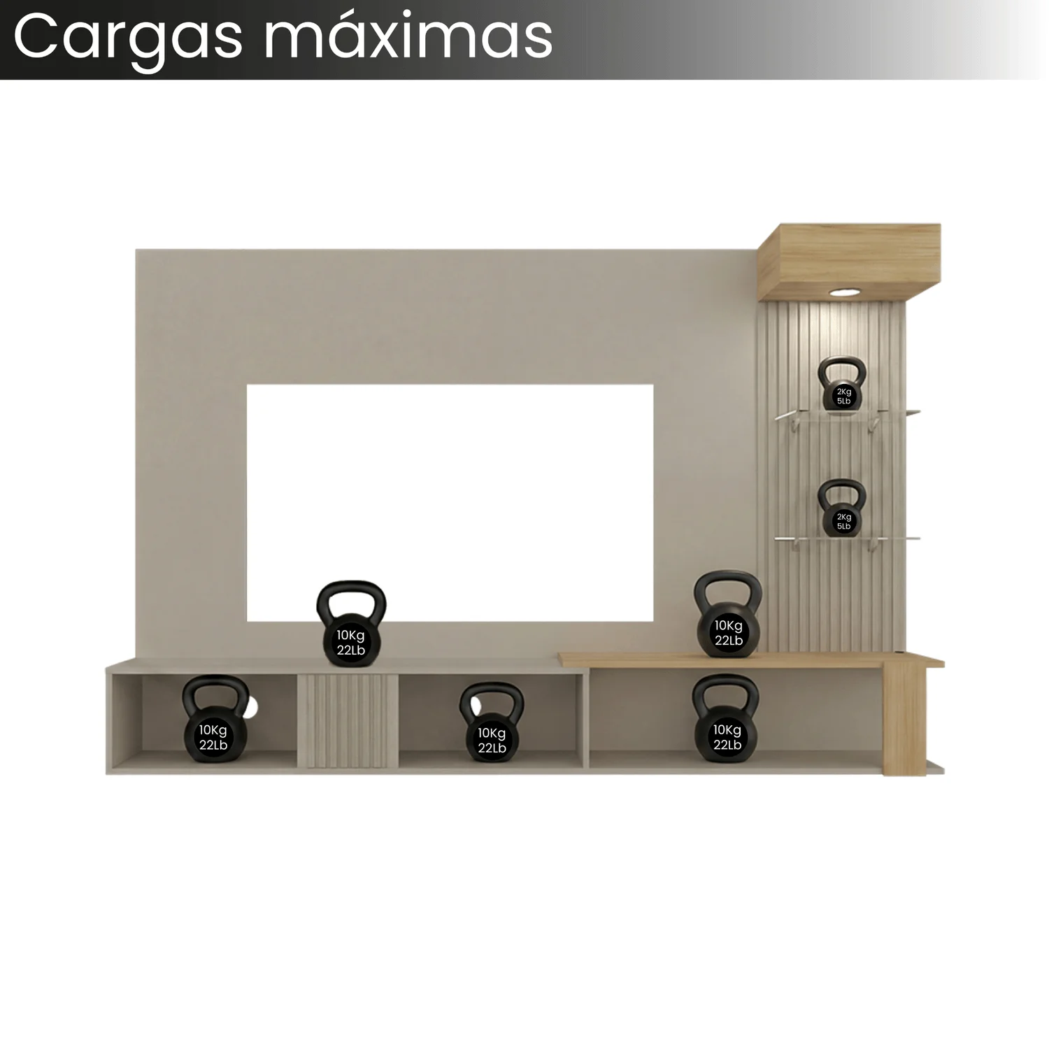 Panel de TV Isolde 132X208X734 RTA Capri Fresno - Imagen 4