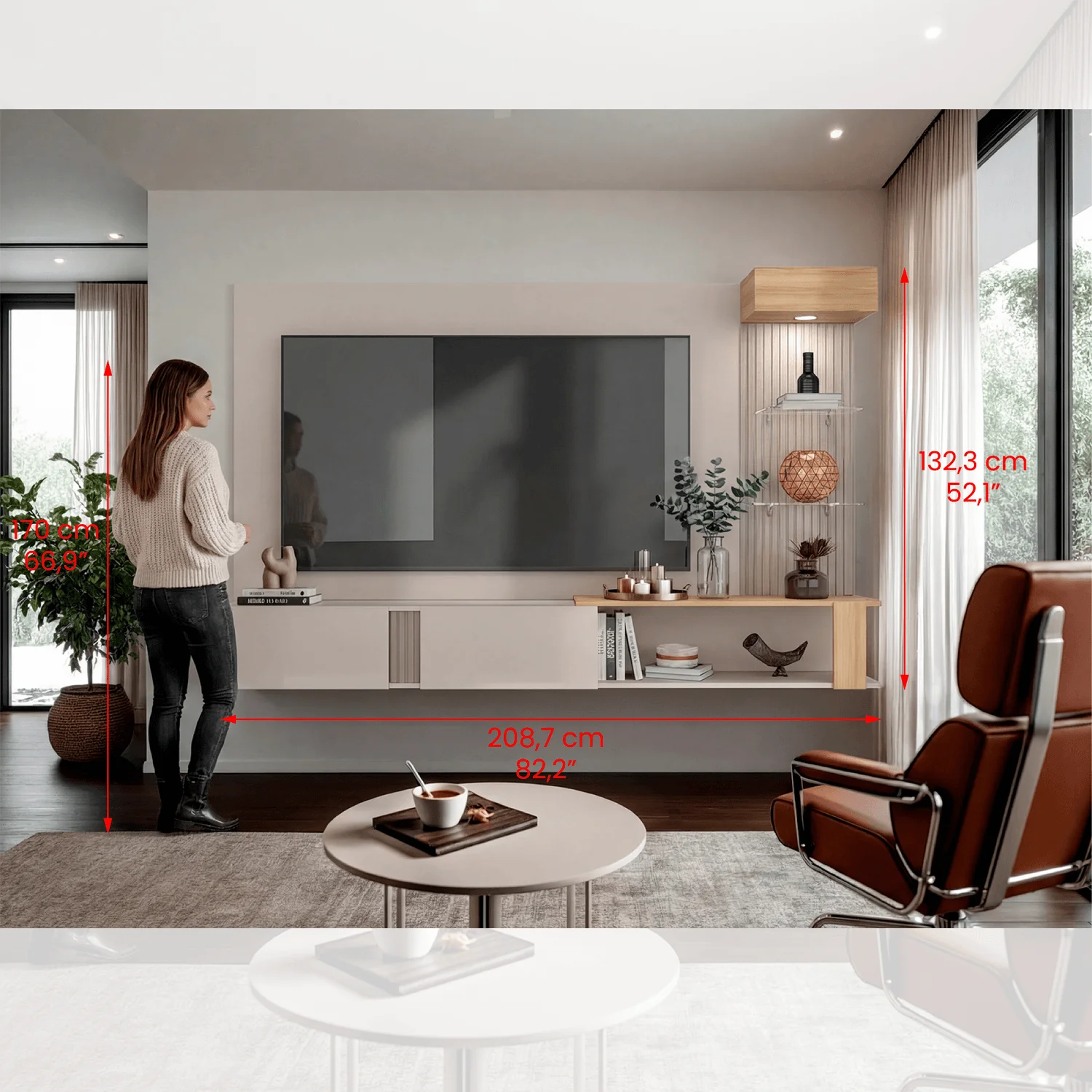Panel de TV Isolde 132X208X734 RTA Capri Fresno - Imagen 5