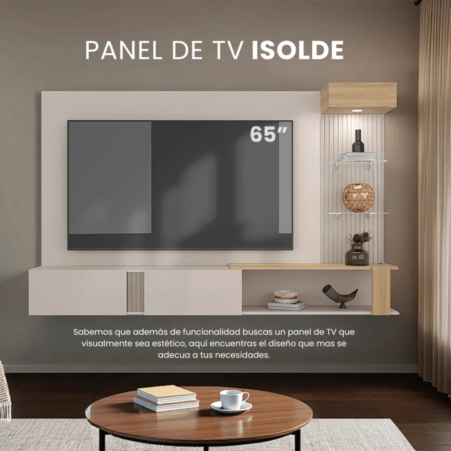 Panel de TV Isolde 132X208X734 RTA Capri Fresno - Imagen 15