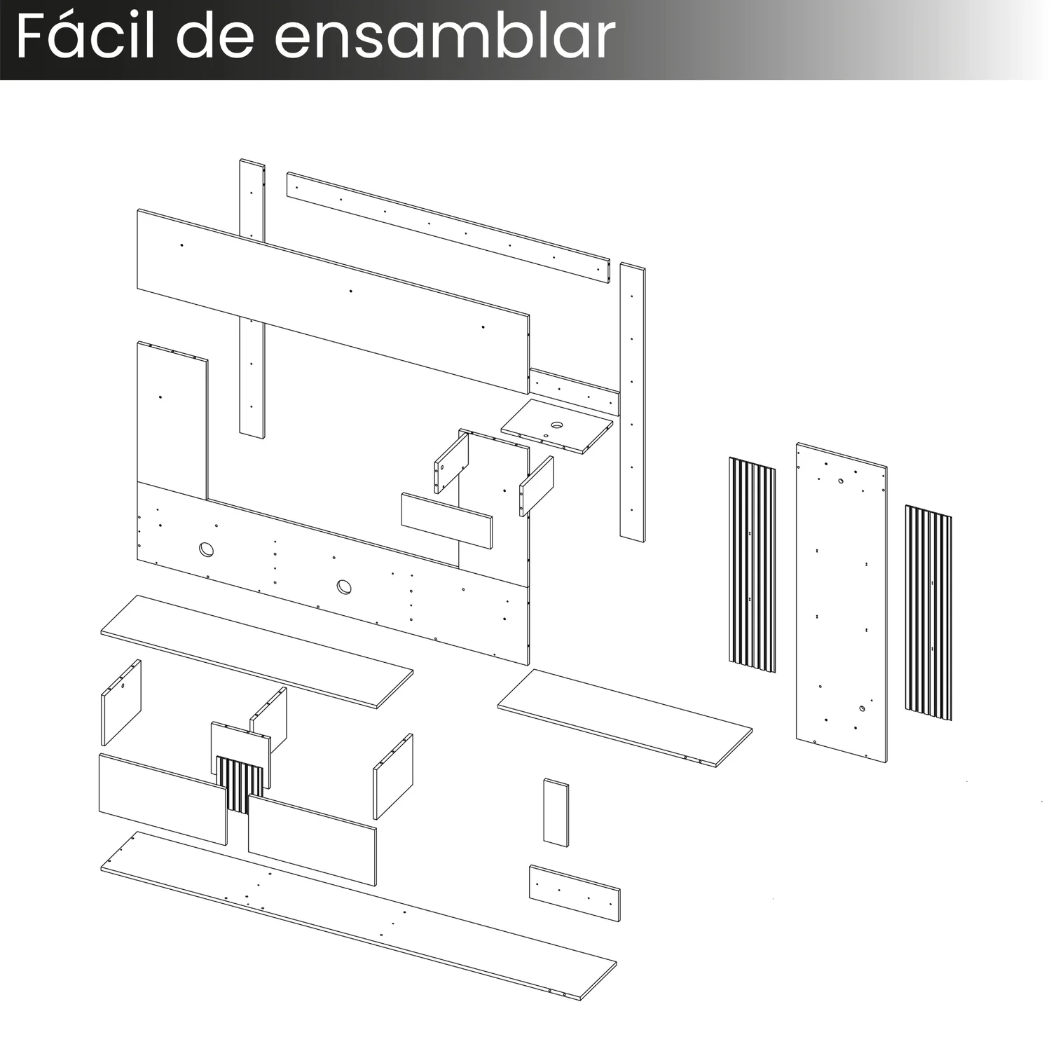 Panel de TV Isolde 132X208X734 RTA Capri Fresno - Imagen 20
