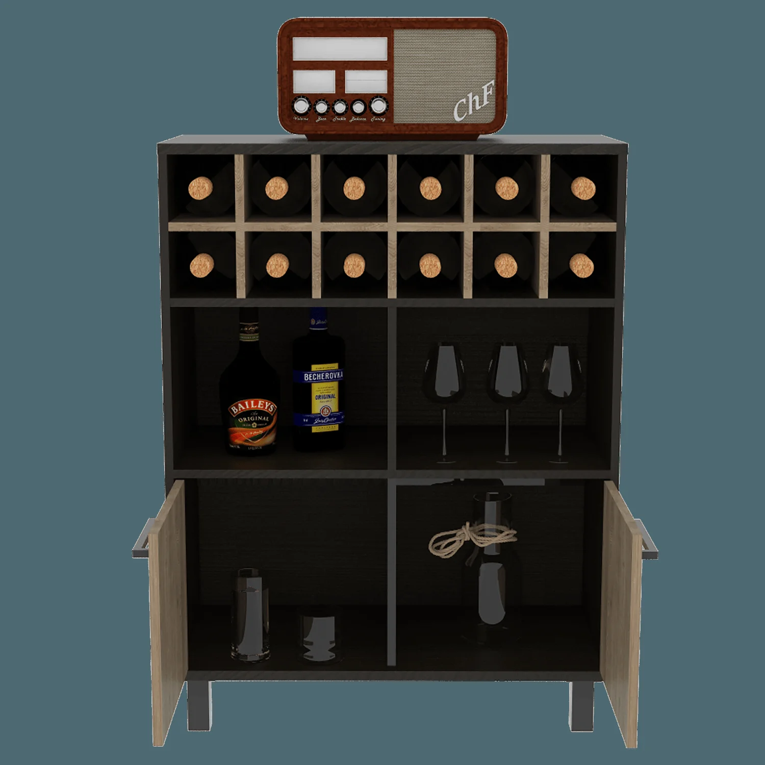 Mueble Bar Kaia RTA Wengue + Miel - Imagen 2