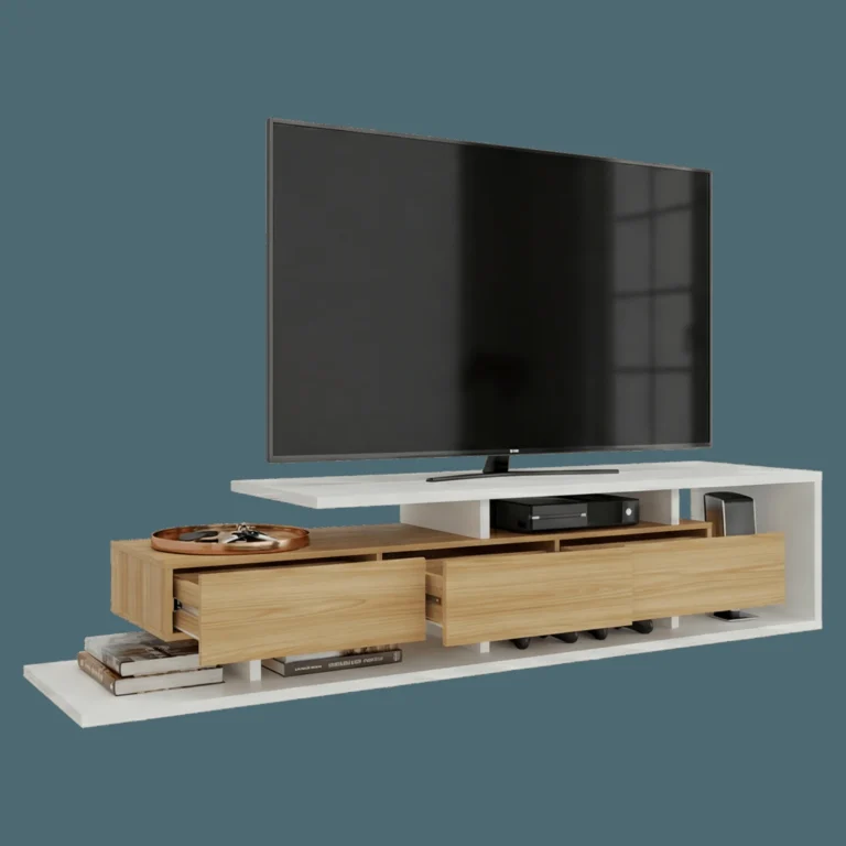 Rack de tv Quito 44X200X50 RTA Blanco Mqz Fresno