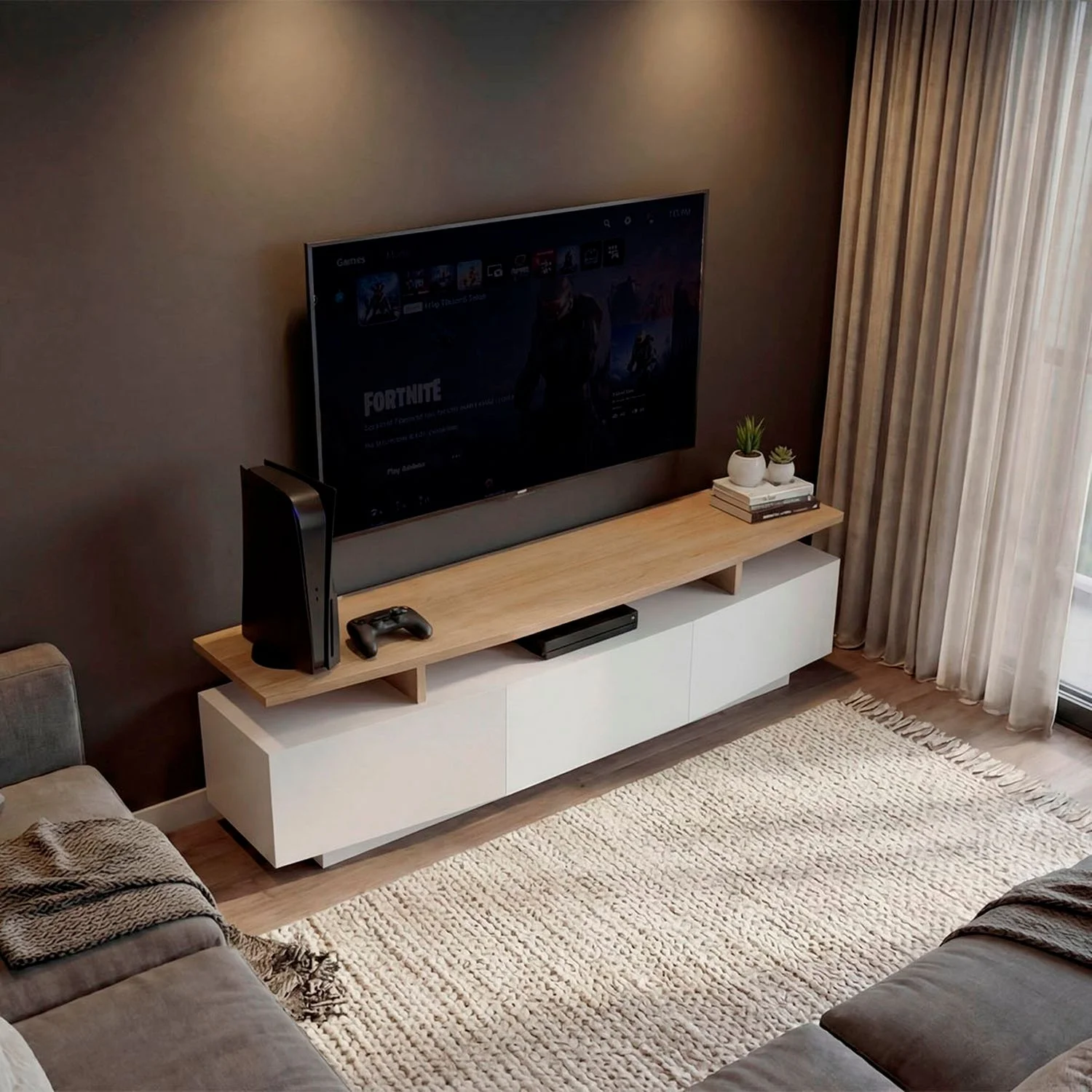 Rack Tv Serena 51X180X40 RTA Blanco Mqz Fresno - Imagen 5