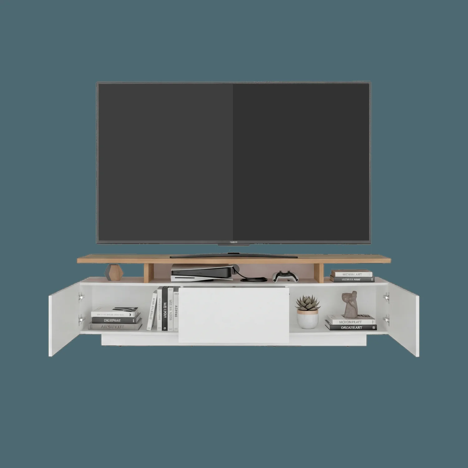 Rack Tv Serena 51X180X40 RTA Blanco Mqz Fresno - Imagen 7