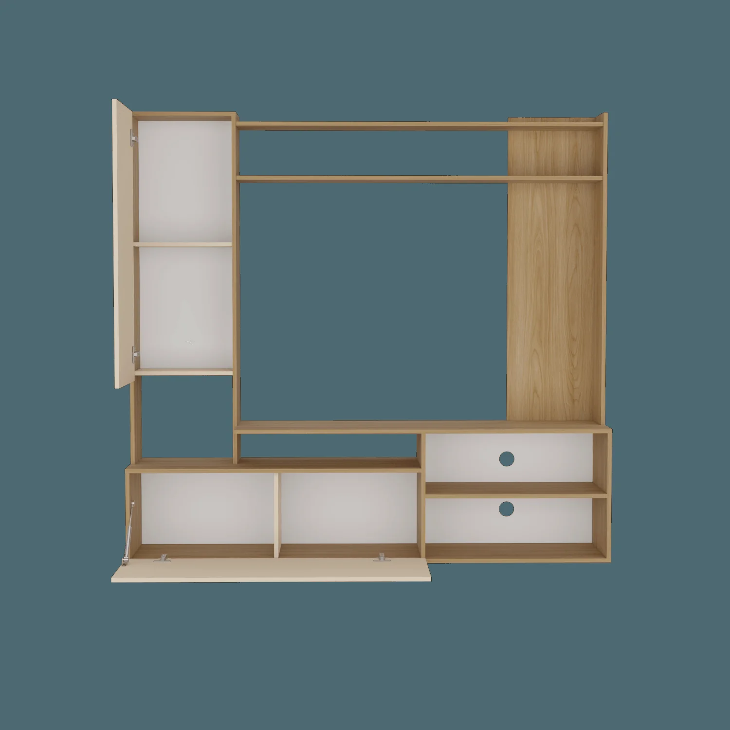Rack TV Nolic 167x178x35 RTA Fresno Europeo + Capri - Imagen 5
