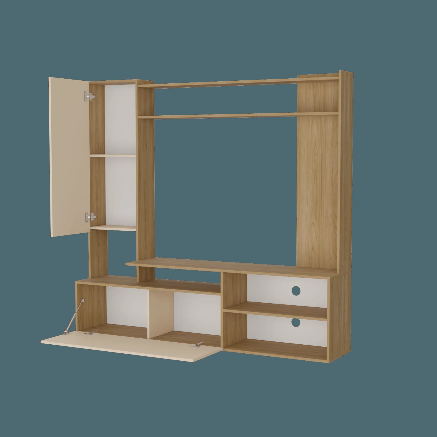 Rack TV Nolic 167x178x35 RTA Fresno Europeo + Capri - Imagen 7