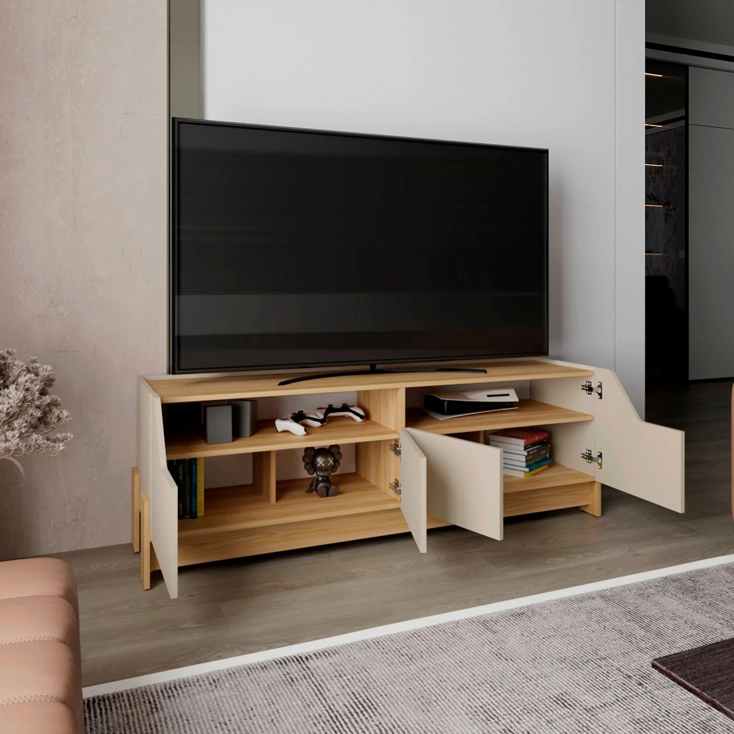 Rack para TV Holt 56x163x42 RTA Fresno Eu + Capri - Imagen 2