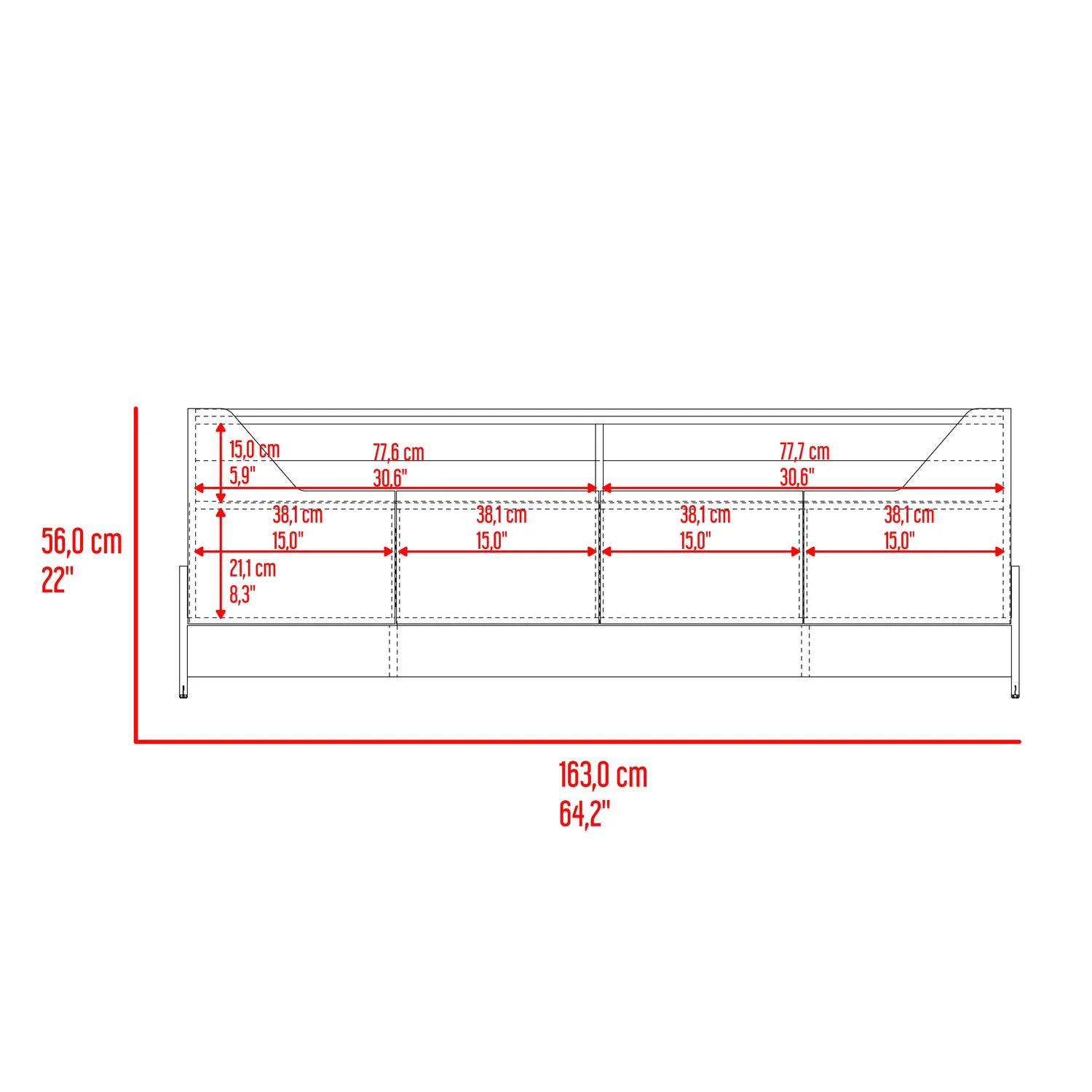 Rack para TV Holt 56x163x42 RTA Fresno Eu + Capri - Imagen 8