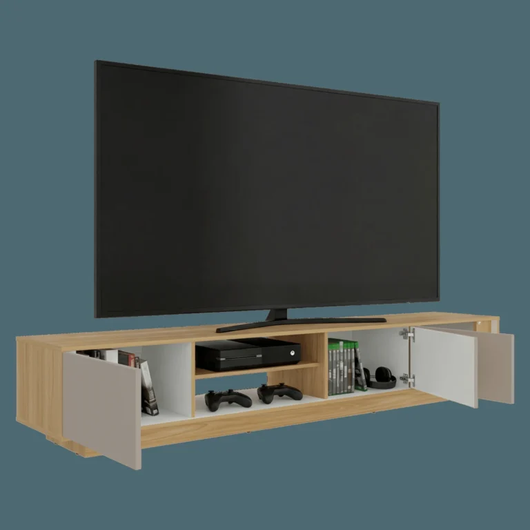Rack Tv Maldivas 40X230X43 RTA Fresno Eu Capri Blanco