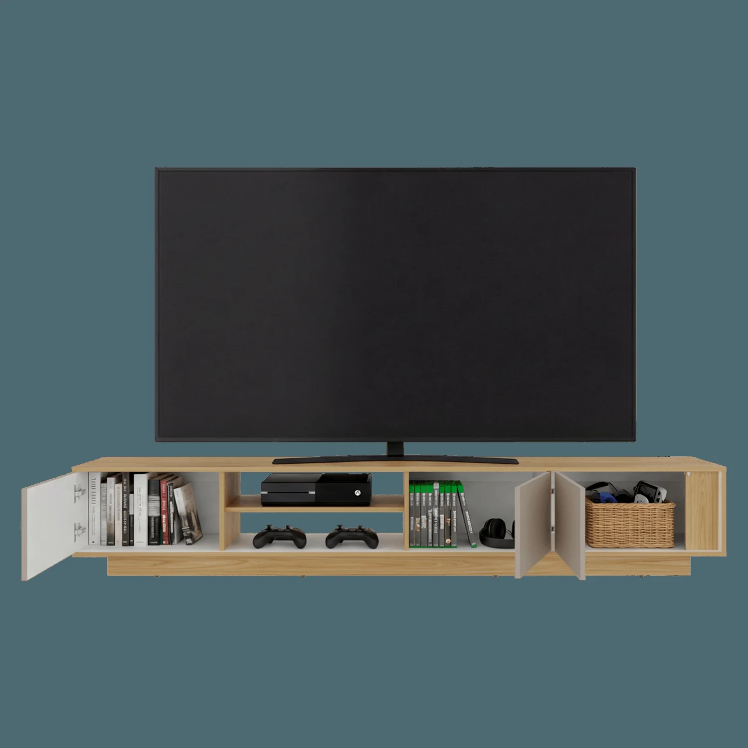 Rack Tv Maldivas 40X230X43 RTA Fresno Eu Capri Blanco - Imagen 6
