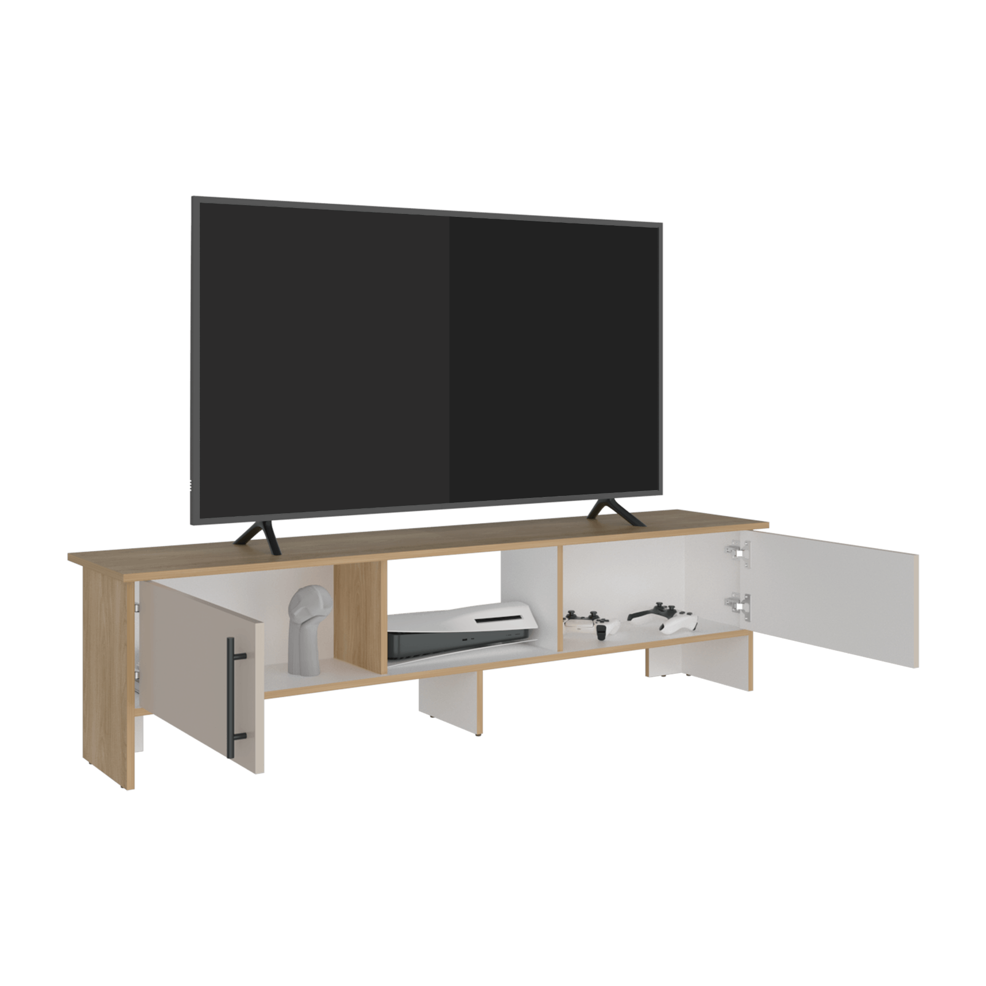 Rack Tv Dago 41X160X35 RTA Fresno Eu Capri Blanco - Imagen 1