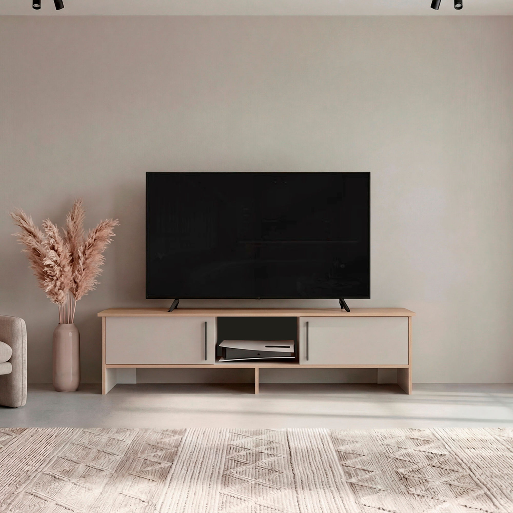 Rack Tv Dago 41X160X35 RTA Fresno Eu Capri Blanco - Imagen 2