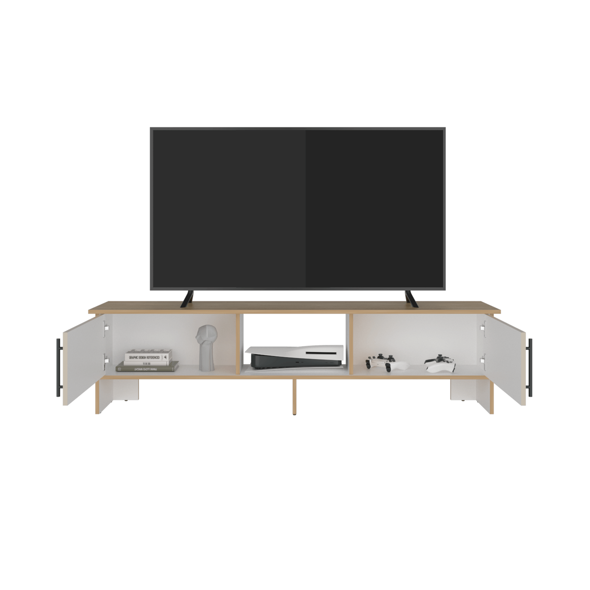 Rack Tv Dago 41X160X35 RTA Fresno Eu Capri Blanco - Imagen 5