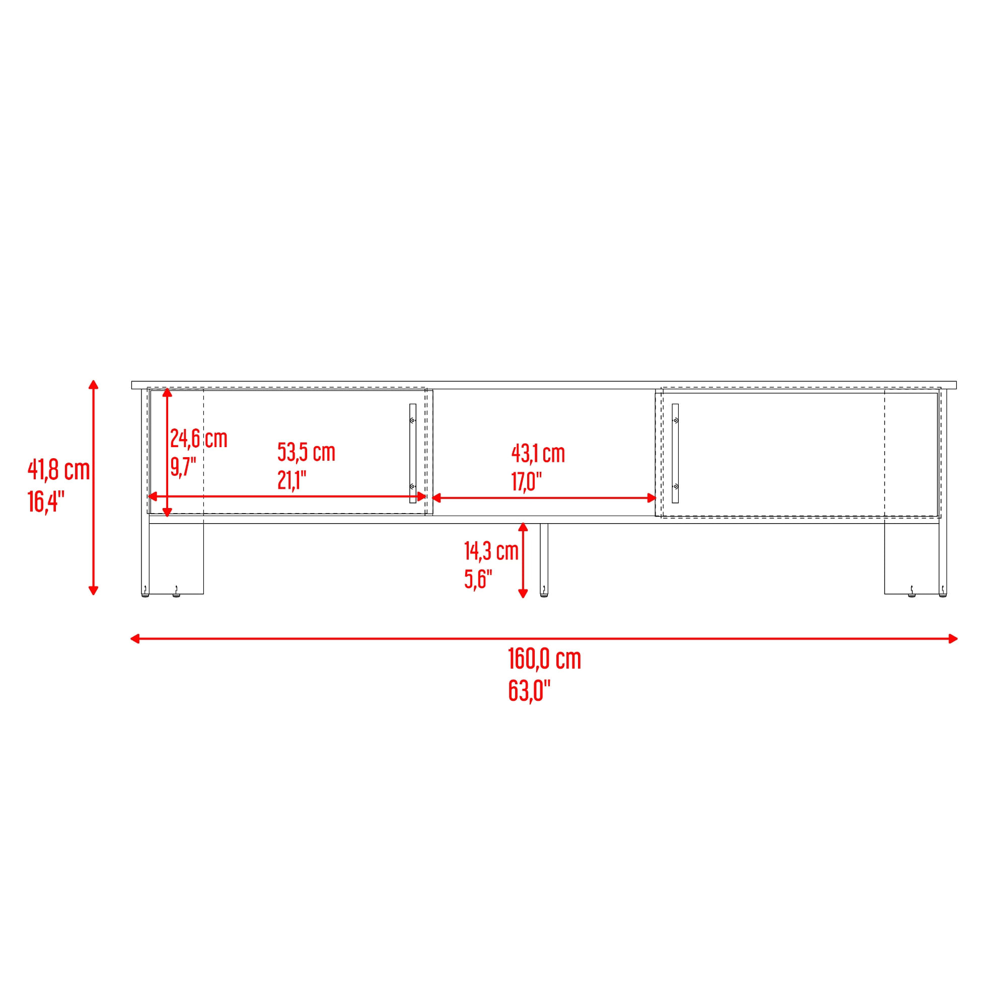 Rack Tv Dago 41X160X35 RTA Fresno Eu Capri Blanco - Imagen 10