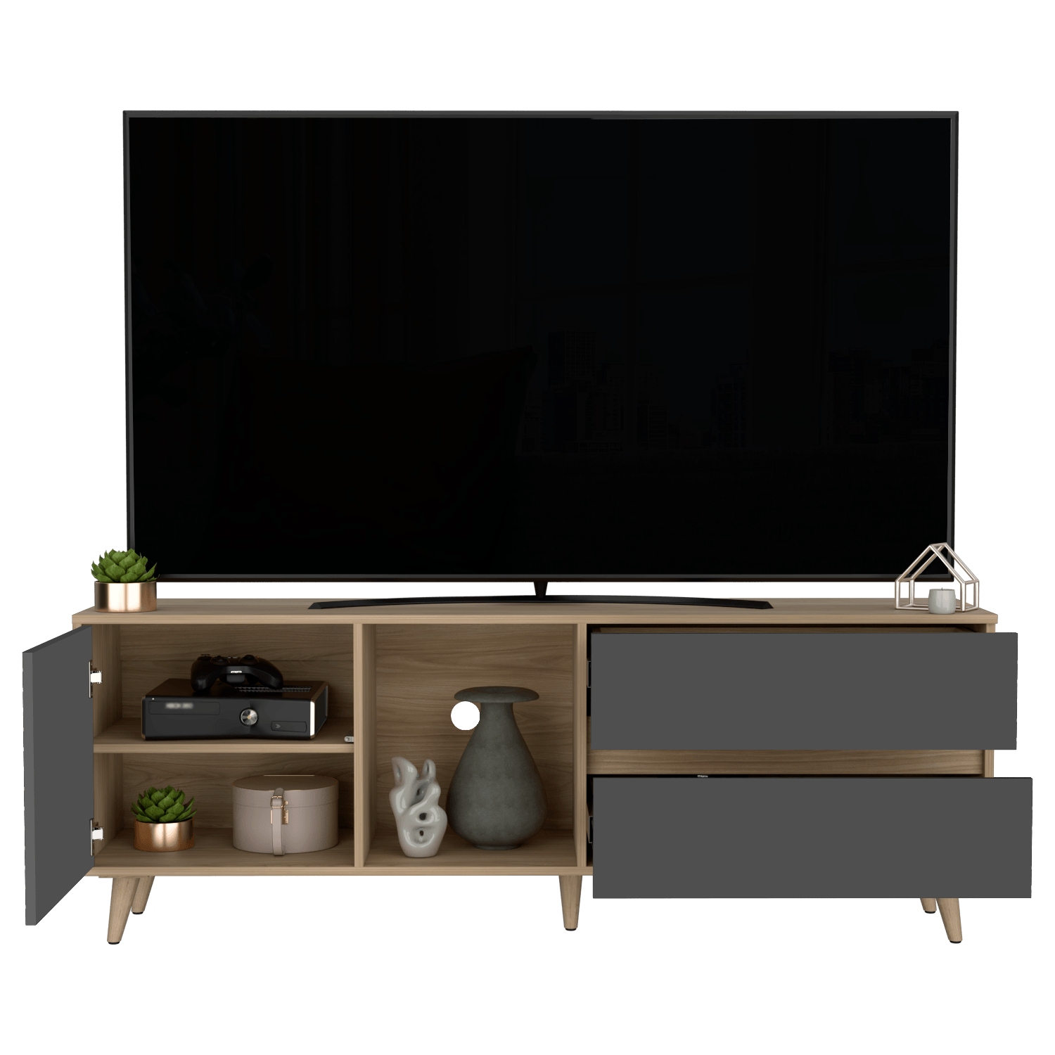 Rack para TV Salem 58X158X38 RTA Fresno Plomo - Imagen 4