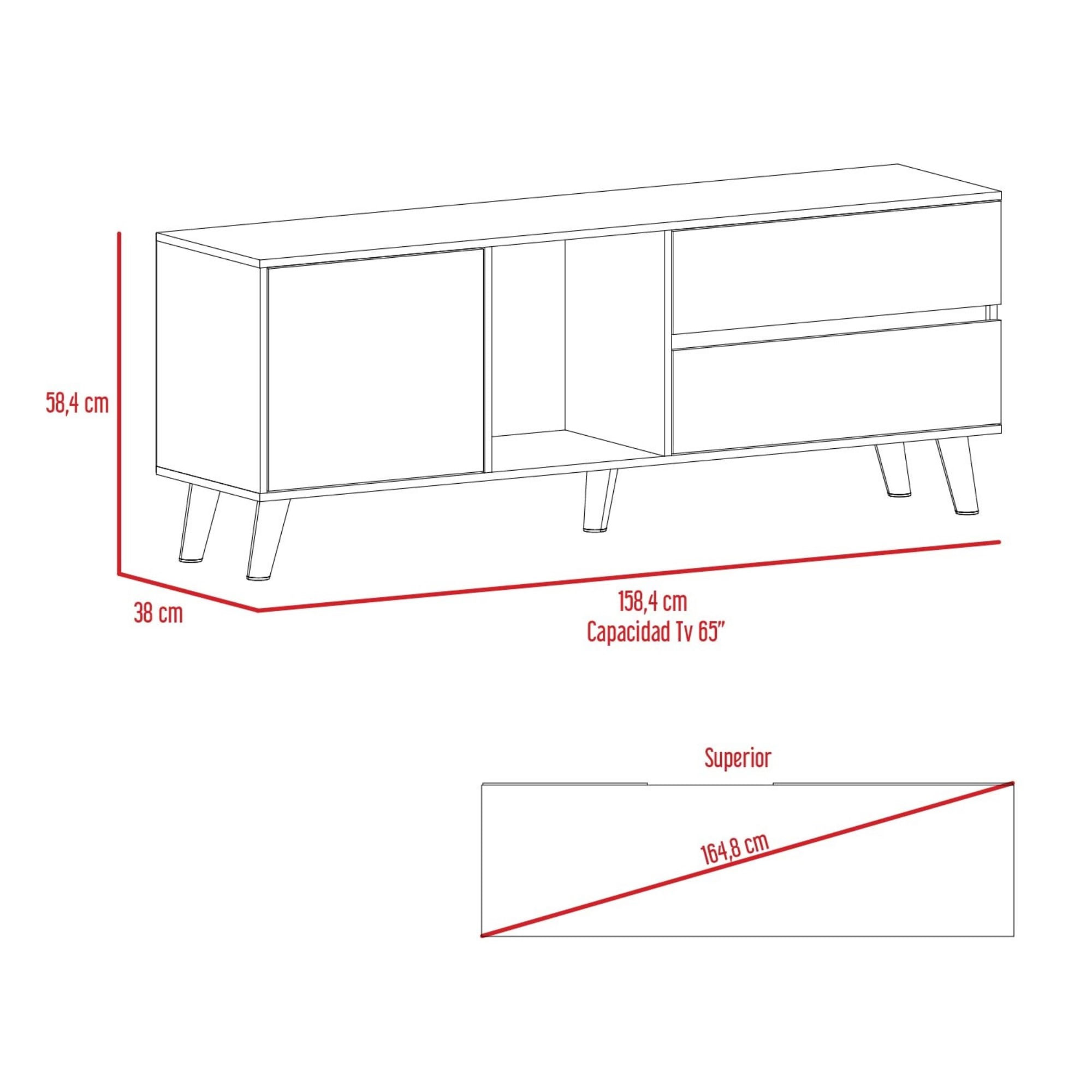 Rack para TV Salem 58X158X38 RTA Fresno Plomo - Imagen 7