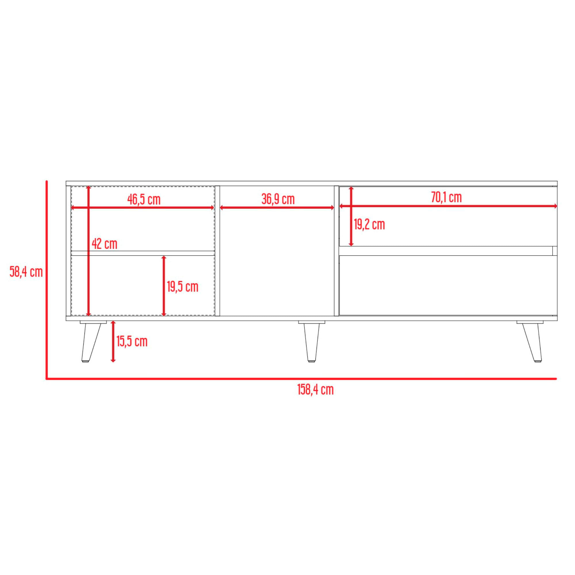 Rack para TV Salem 58X158X38 RTA Fresno Plomo - Imagen 8