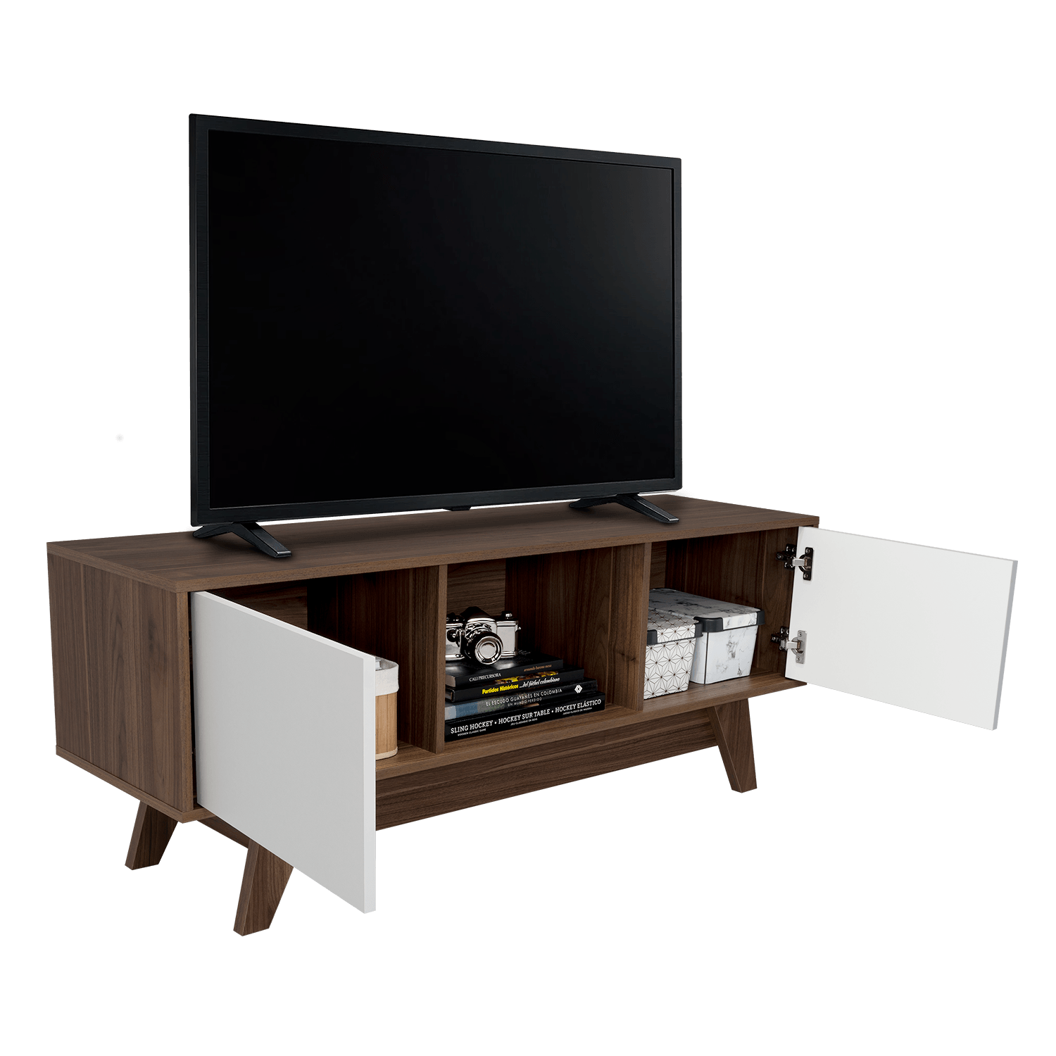 Rack para TV 55'' Romero Finlandek Gales Blanco - Imagen 1