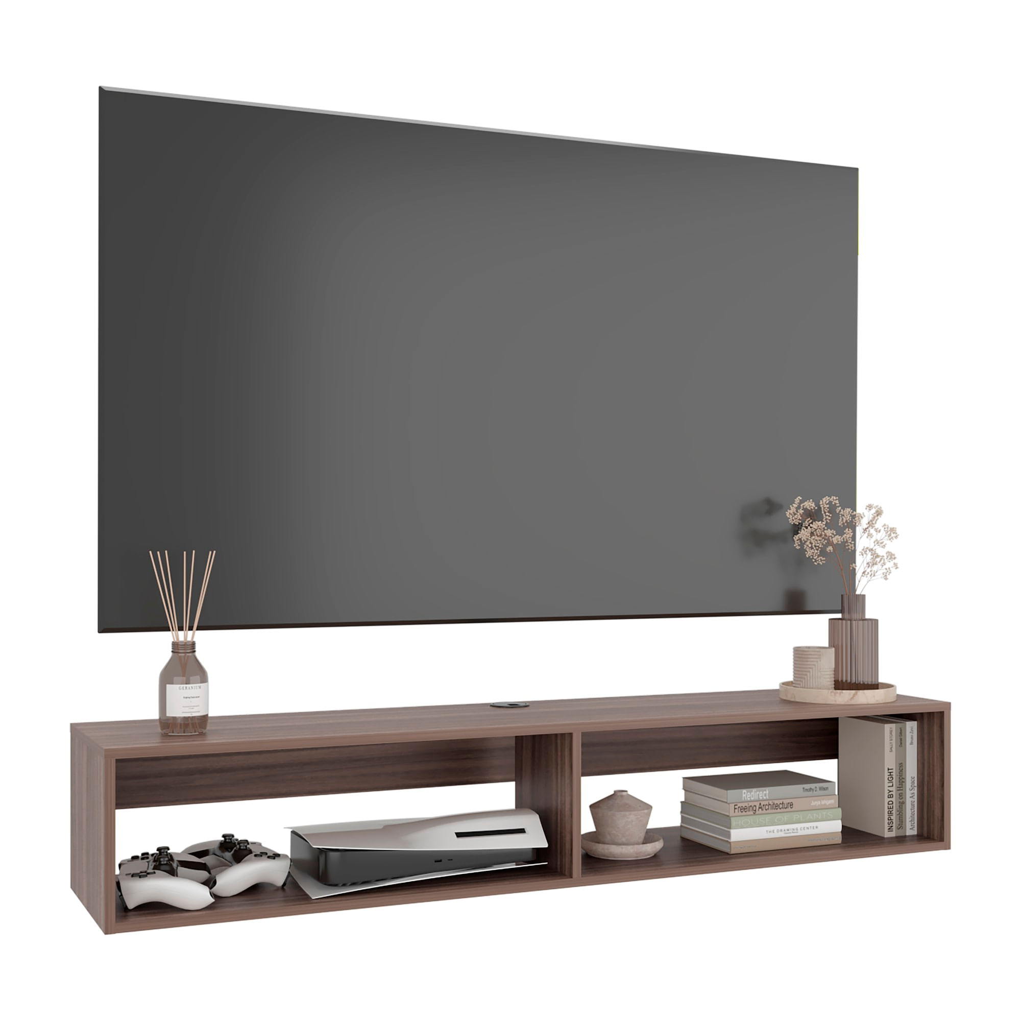 Rack Tv Flotante 26X150X32 RTA Avellana - Imagen 5