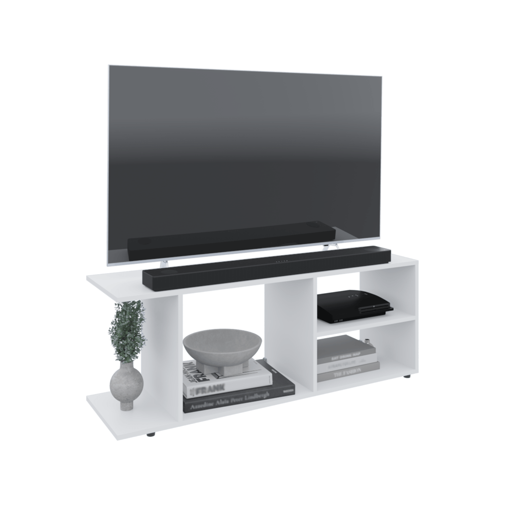 Rack de TV 50'' GoodWood 45X120X34 RTA Blanco ZF - Imagen 1
