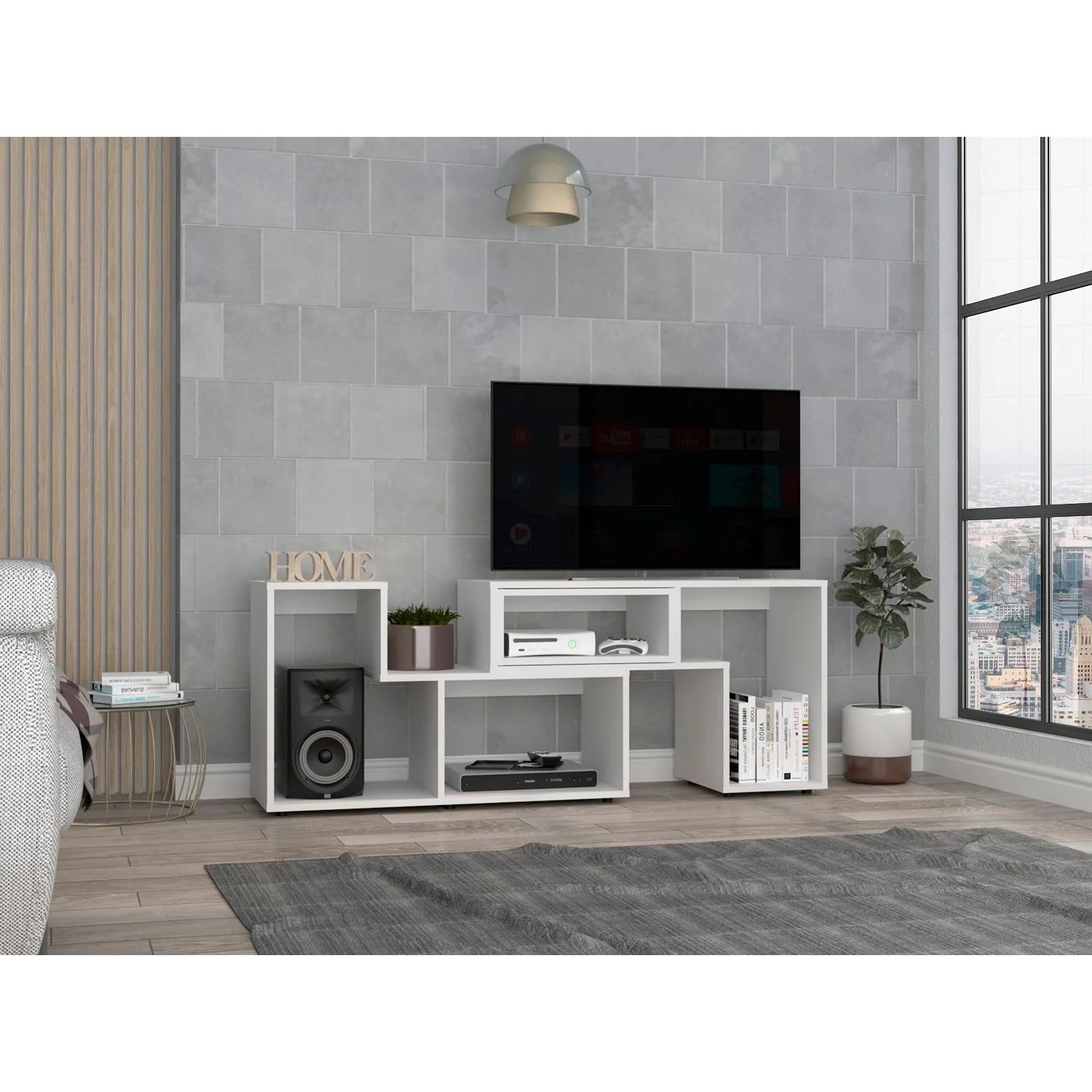 Rack TV Extensible Beijing RTA Blanco - Imagen 4